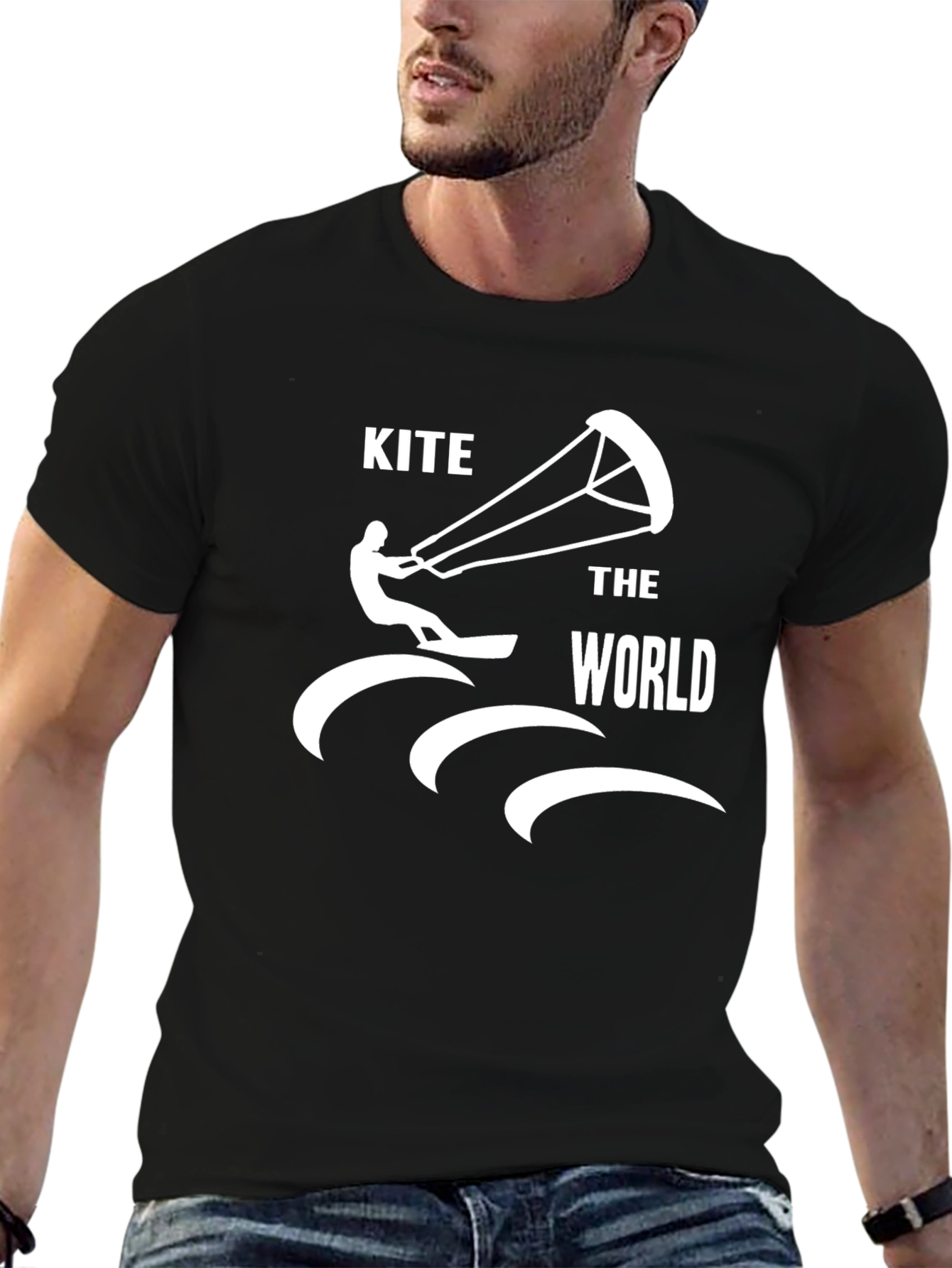 Black Kite the World T-Shirt - Black view 6
