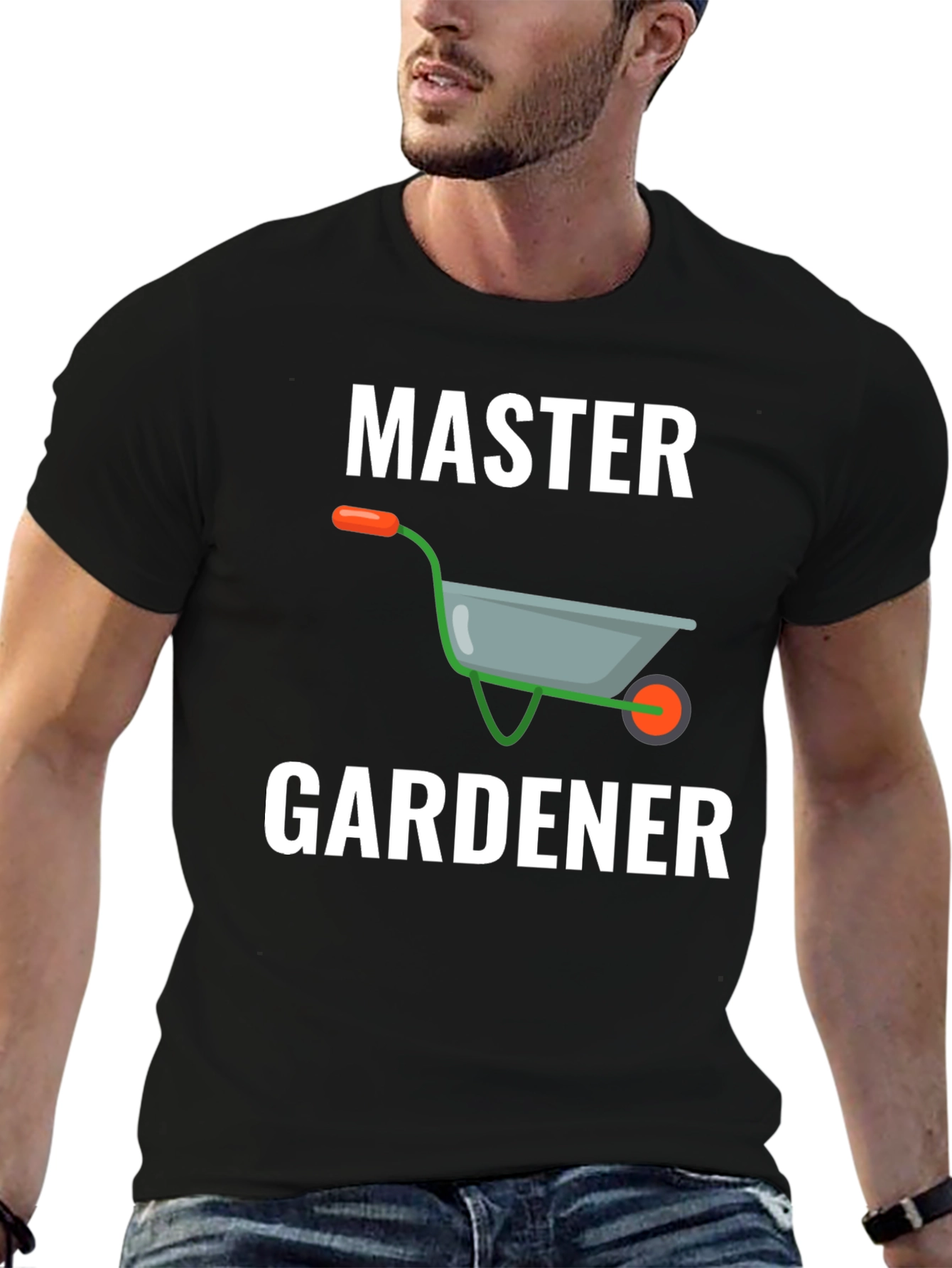 Black Master Gardener Graphic Tee - Wheelbarrow Design view 6