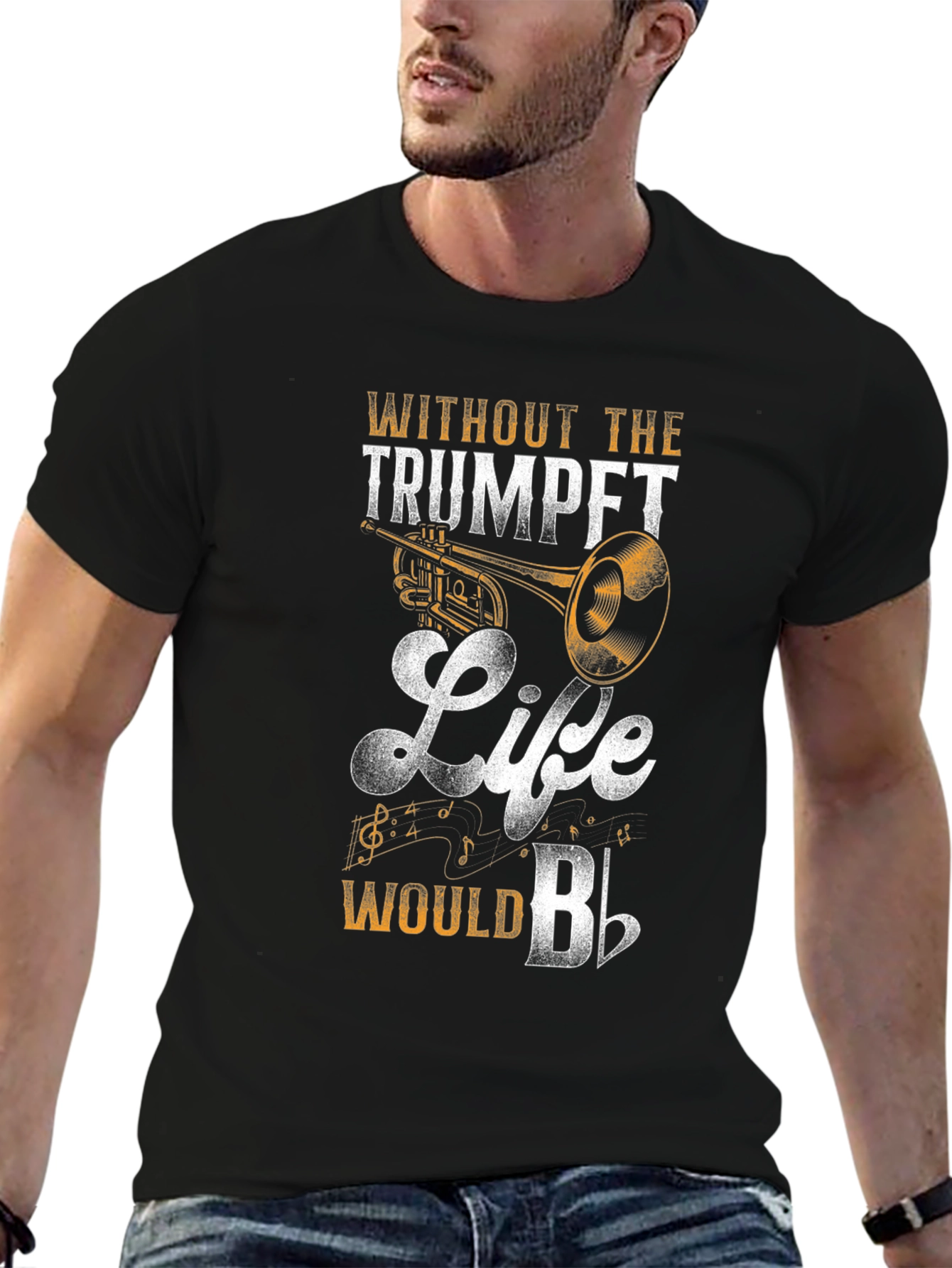 Black Trumpet Life Men's Graphic Tee - Musician T-Shirt view 6