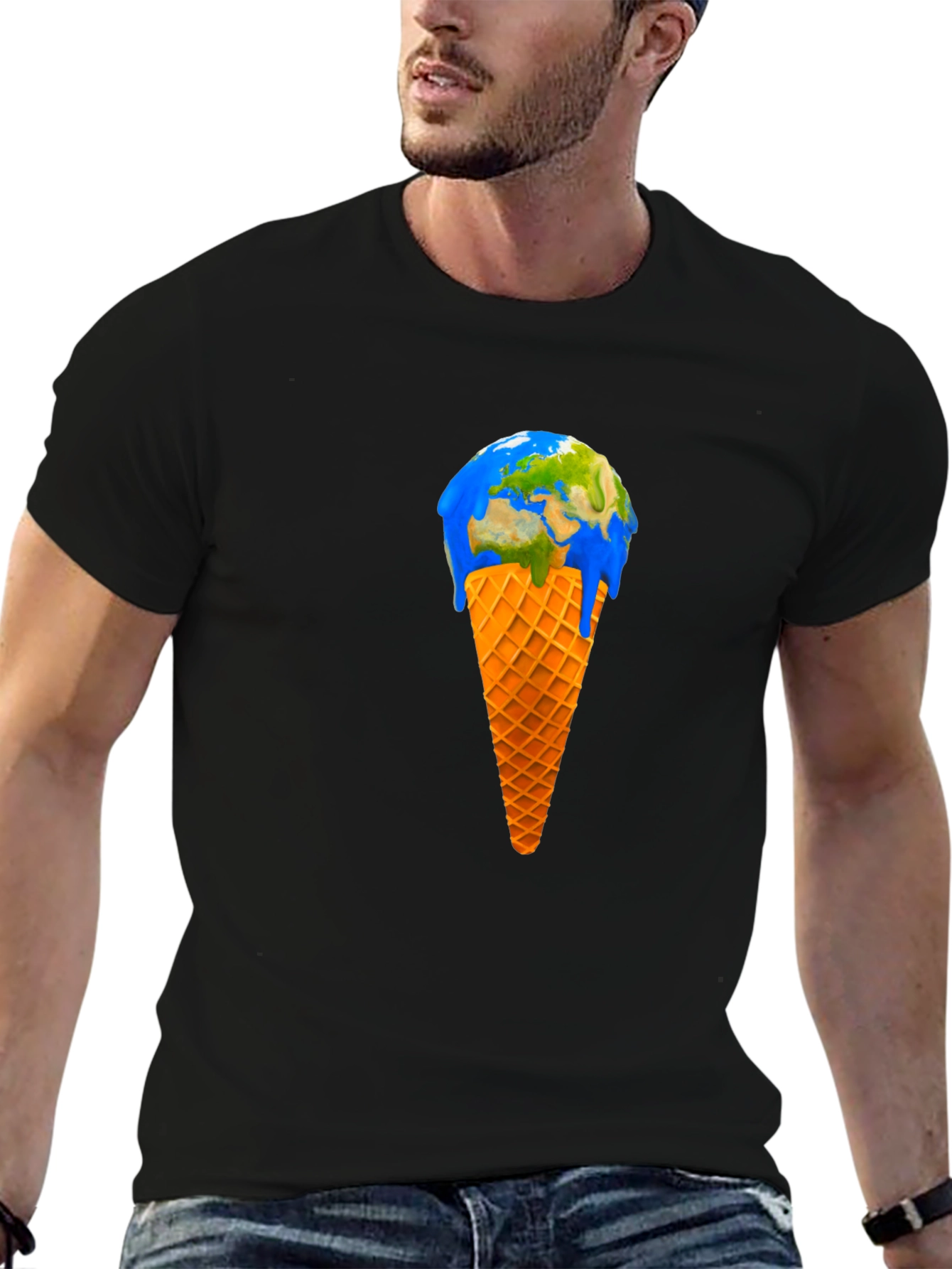 Black Earth Ice Cream Cone Graphic Tee view 6