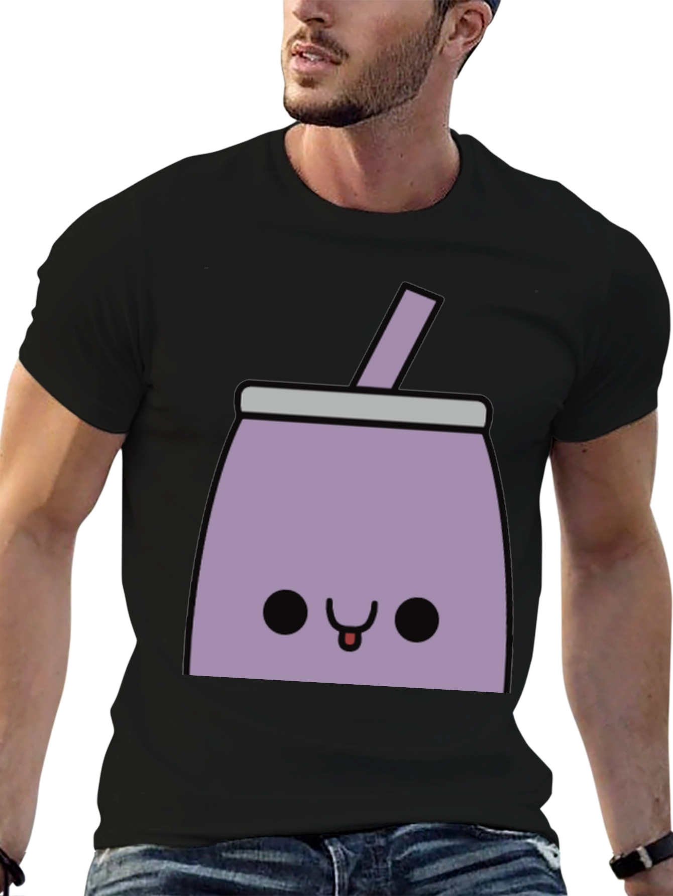 Black Kawaii Milkshake T-Shirt - Cute Graphic Tee view 6