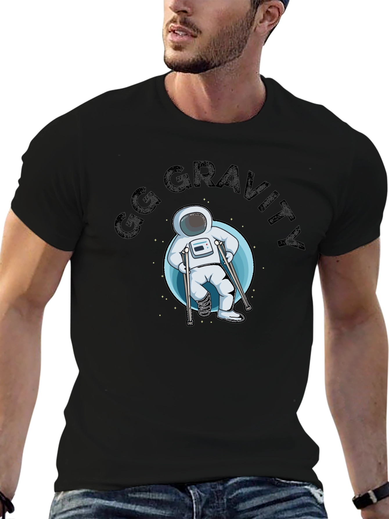 Black GG Gravity Astronaut T-Shirt view 6