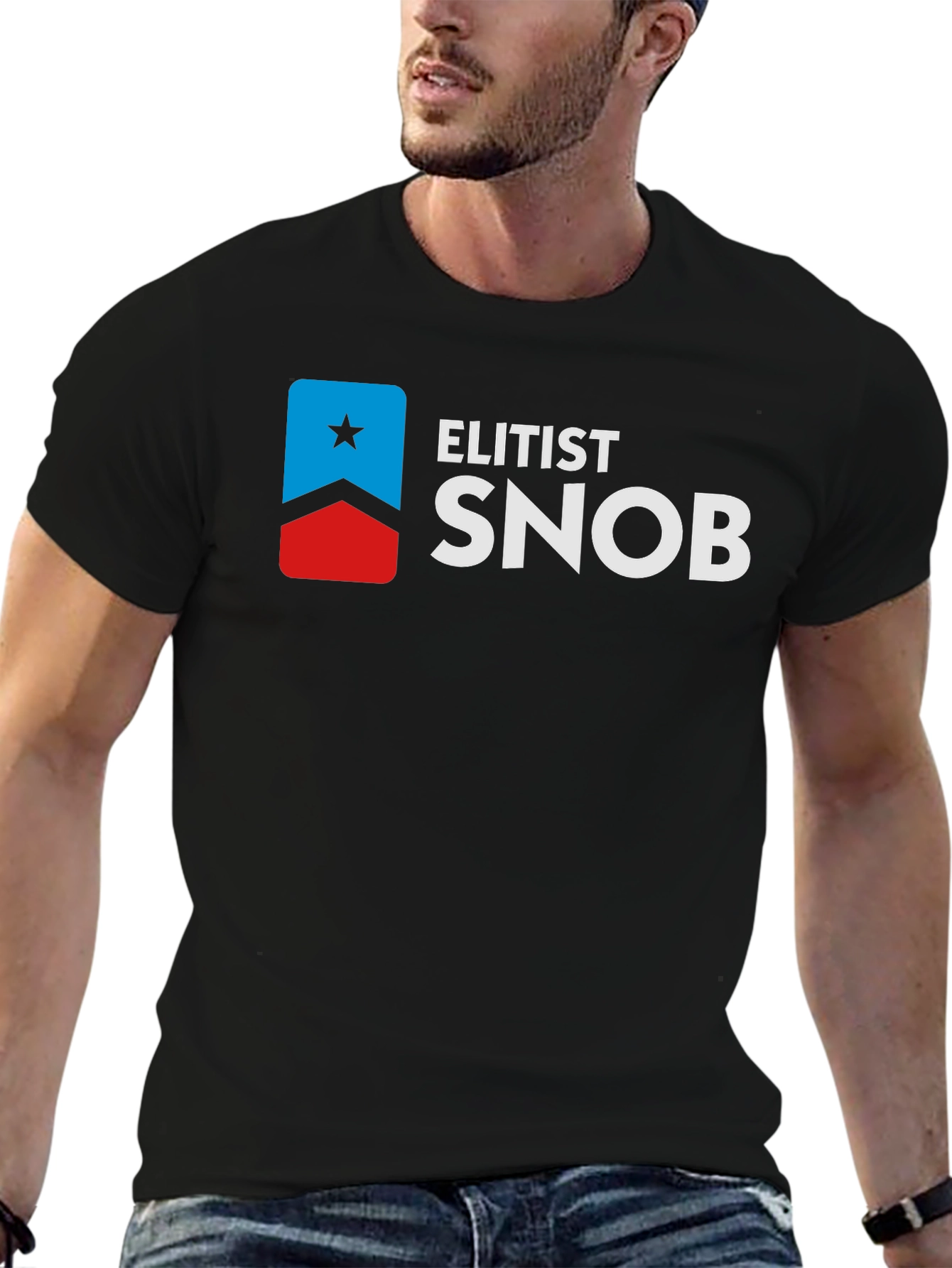 Black Elitist Snob Graphic Tee - Black view 6
