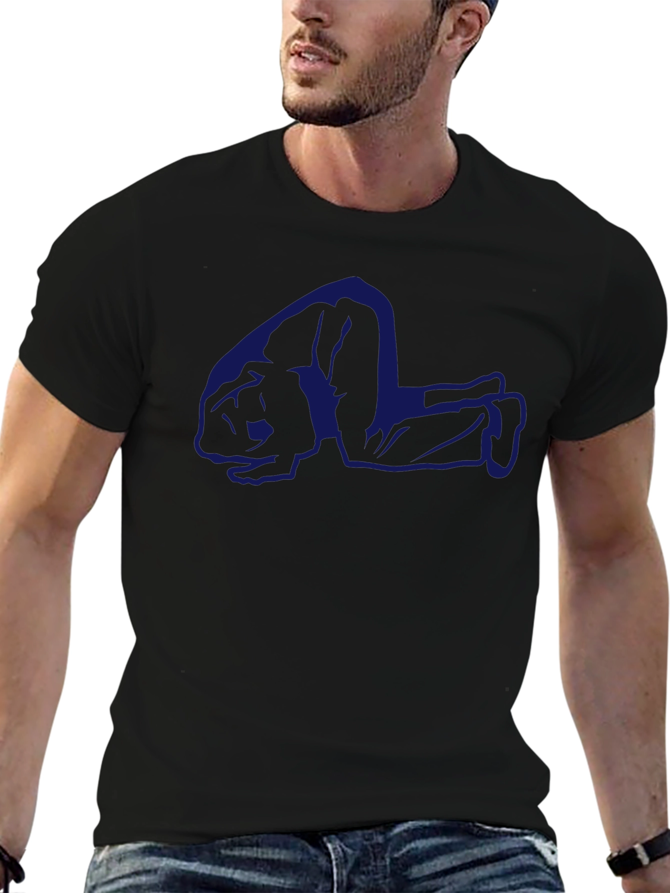 Black Praying Figure Graphic Tee view 6