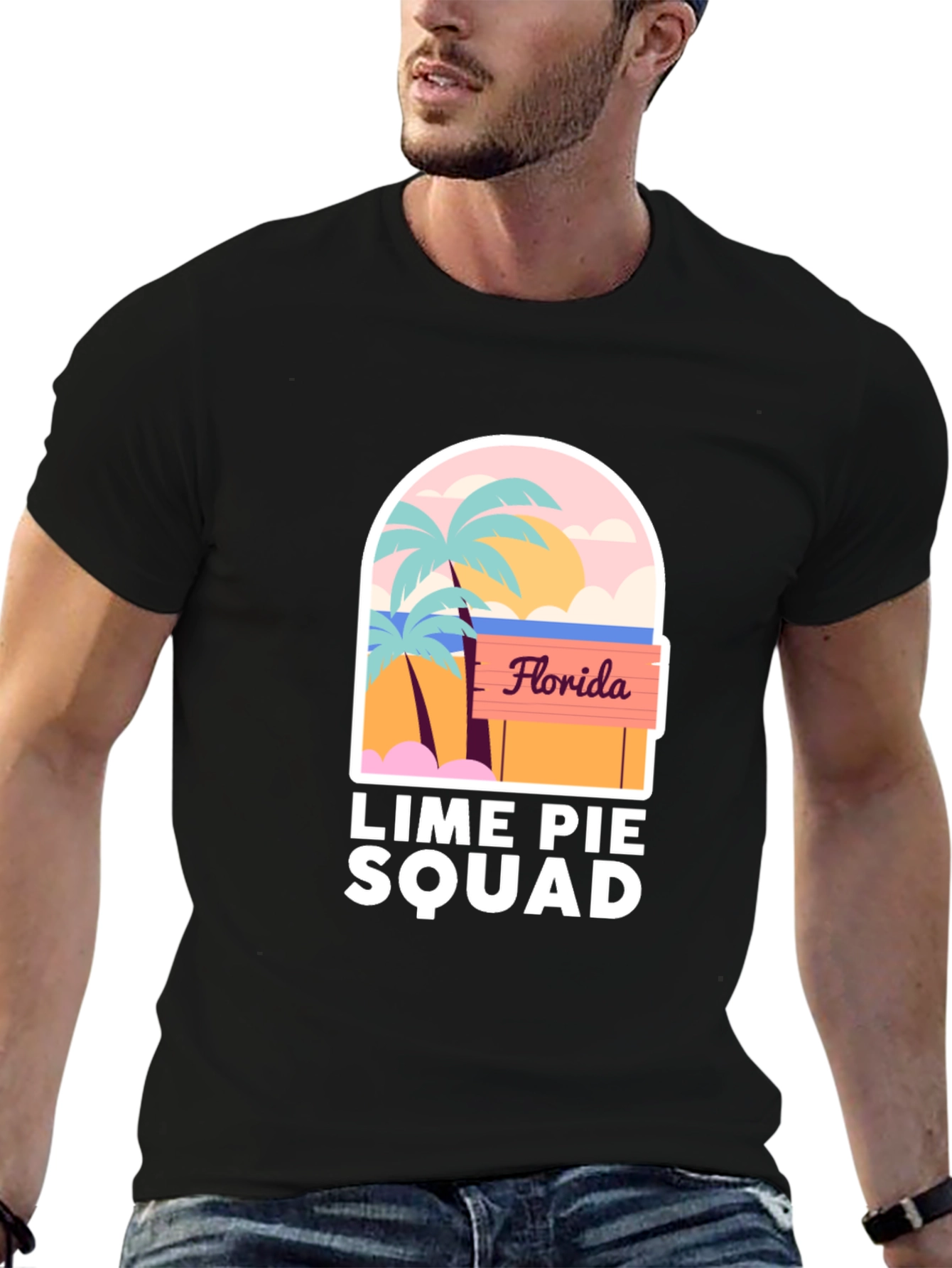 Black Florida Lime Pie Squad Black T-Shirt view 6