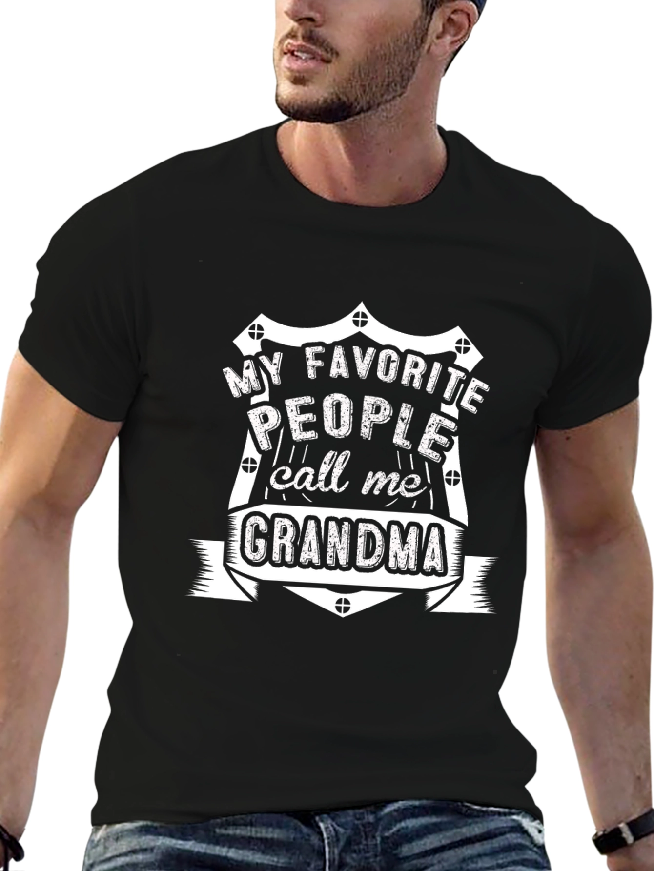 Black My Favorite People Call Me Grandma T-Shirt view 6