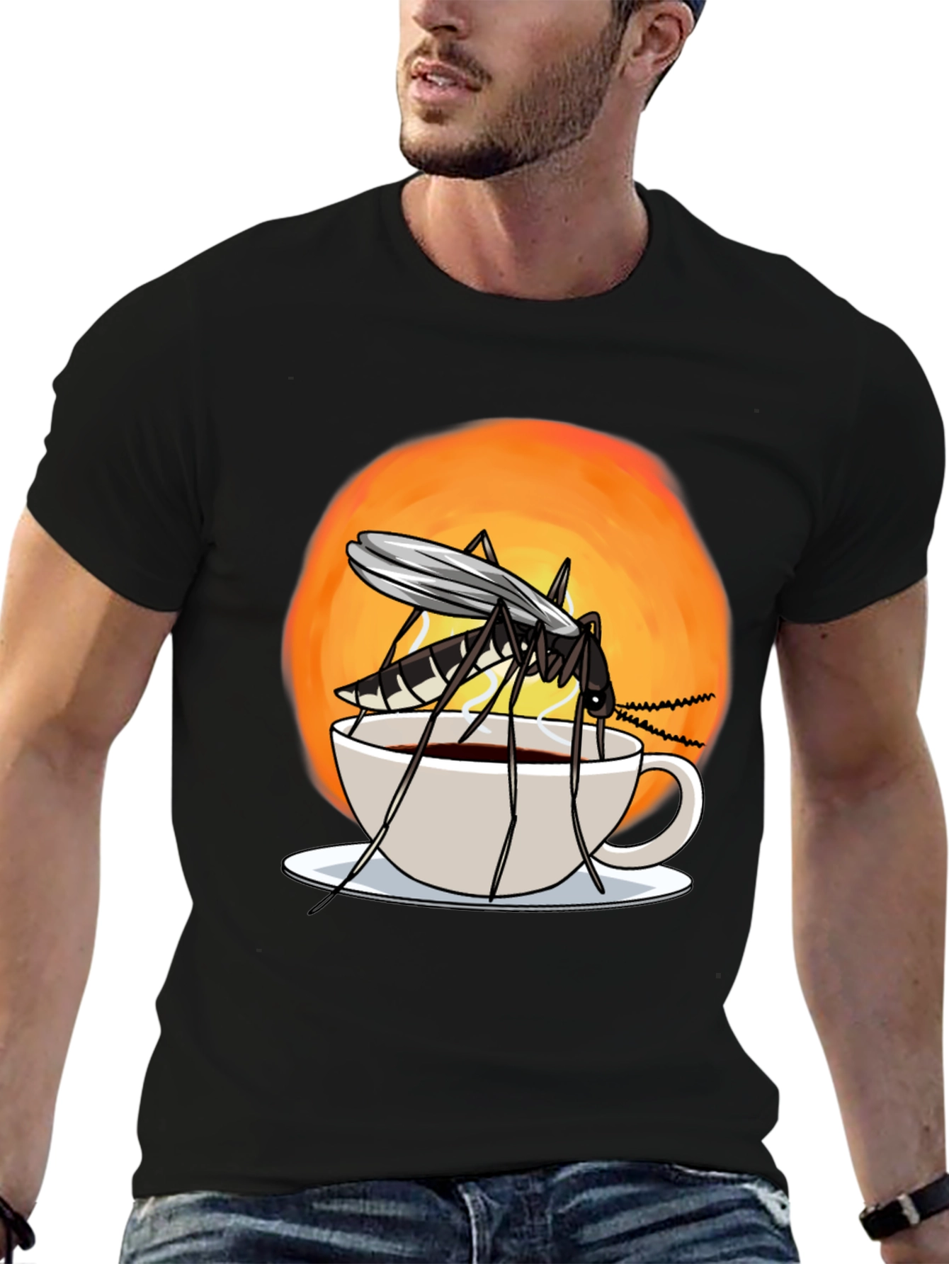 Black Mosquito Coffee T-Shirt - Funny Insect Graphic Tee view 6