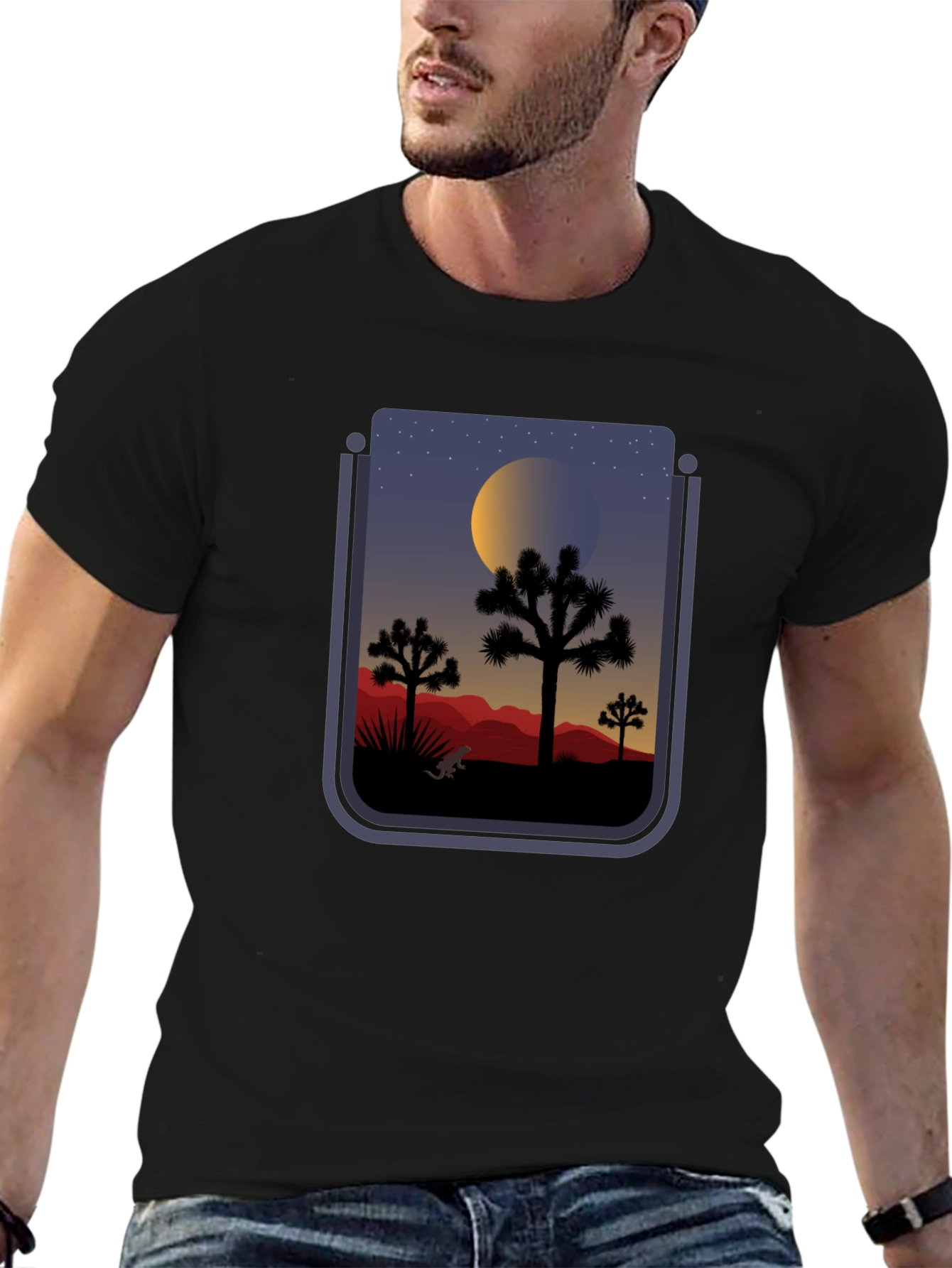 Desert Nightscape Graphic T-Shirt - 6