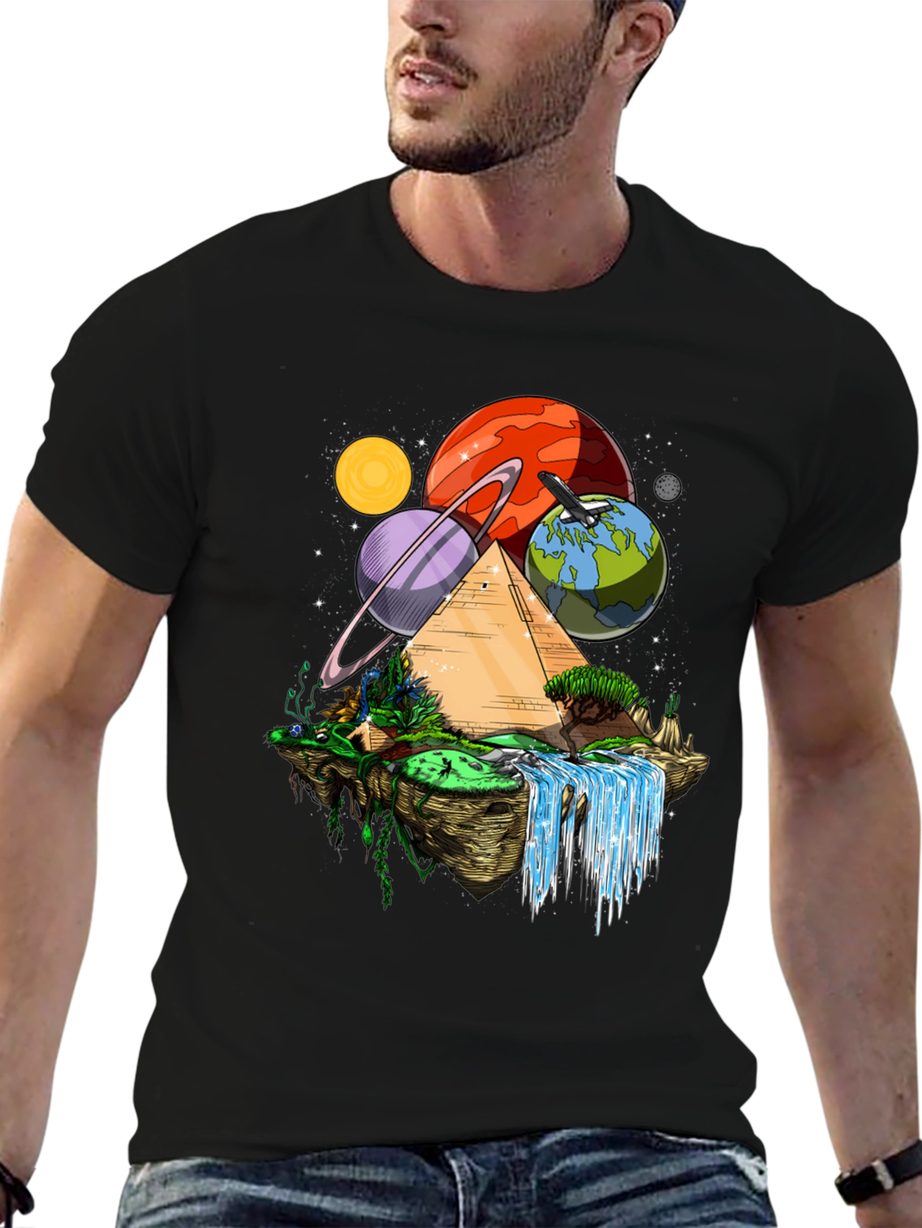 Cosmic Pyramid Black T-Shirt - 6