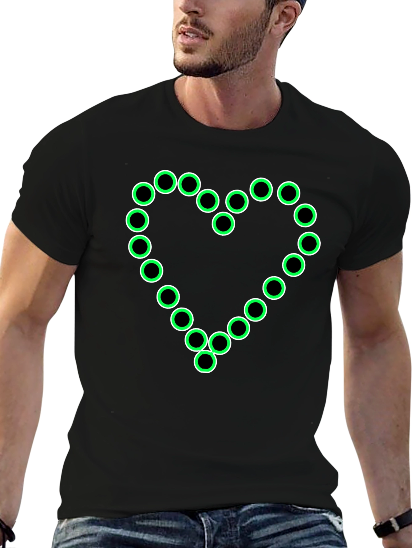 Black Heart of Light - Unique Black T-Shirt view 6