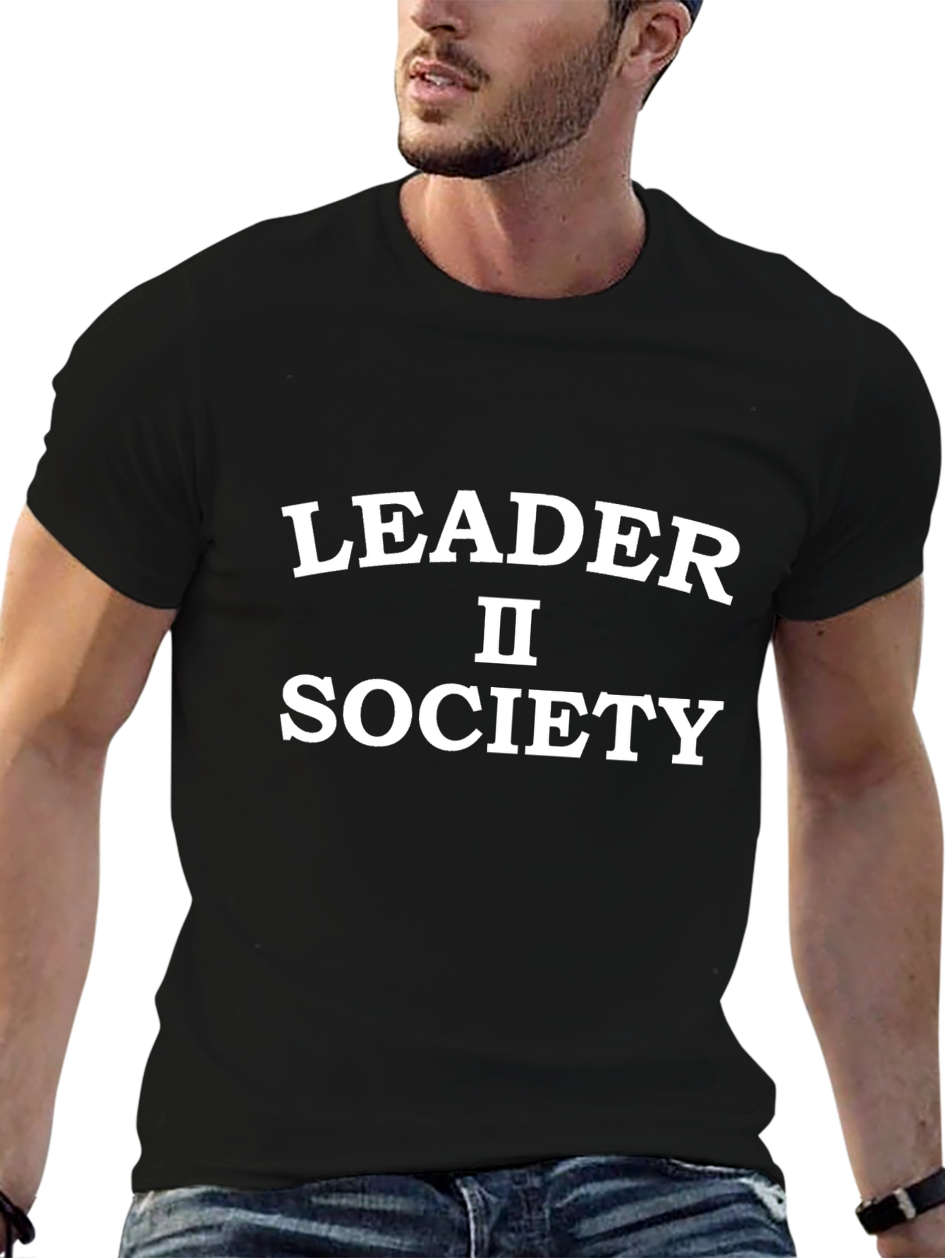 Black Leader II Society T-Shirt - Bold Statement Tee view 6