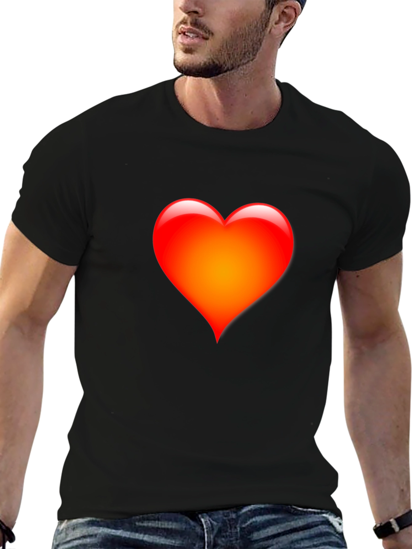 Black Heart Graphic Black T-Shirt - Express Your Love! view 6