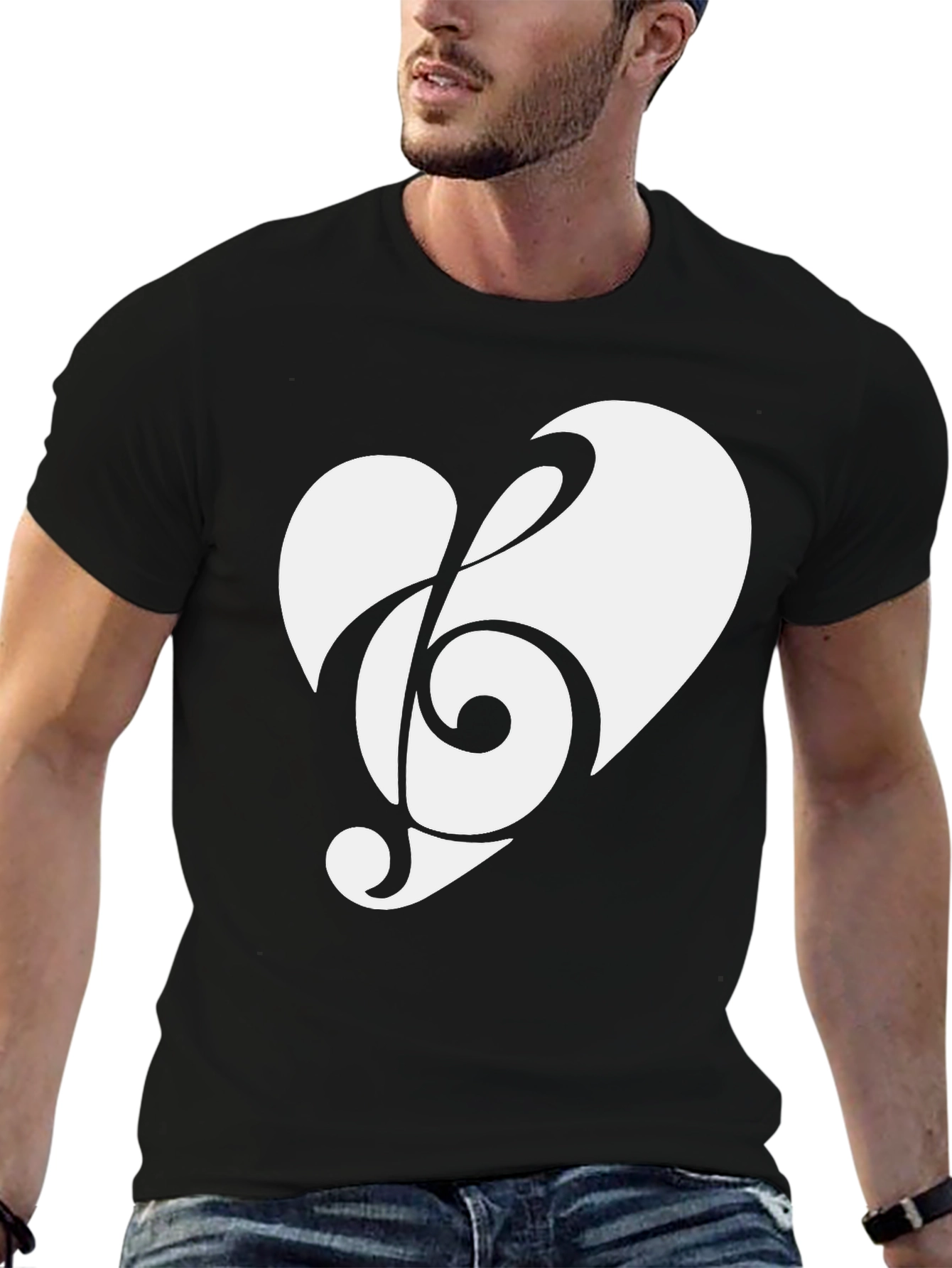 Black Musical Heart Black T-Shirt view 6
