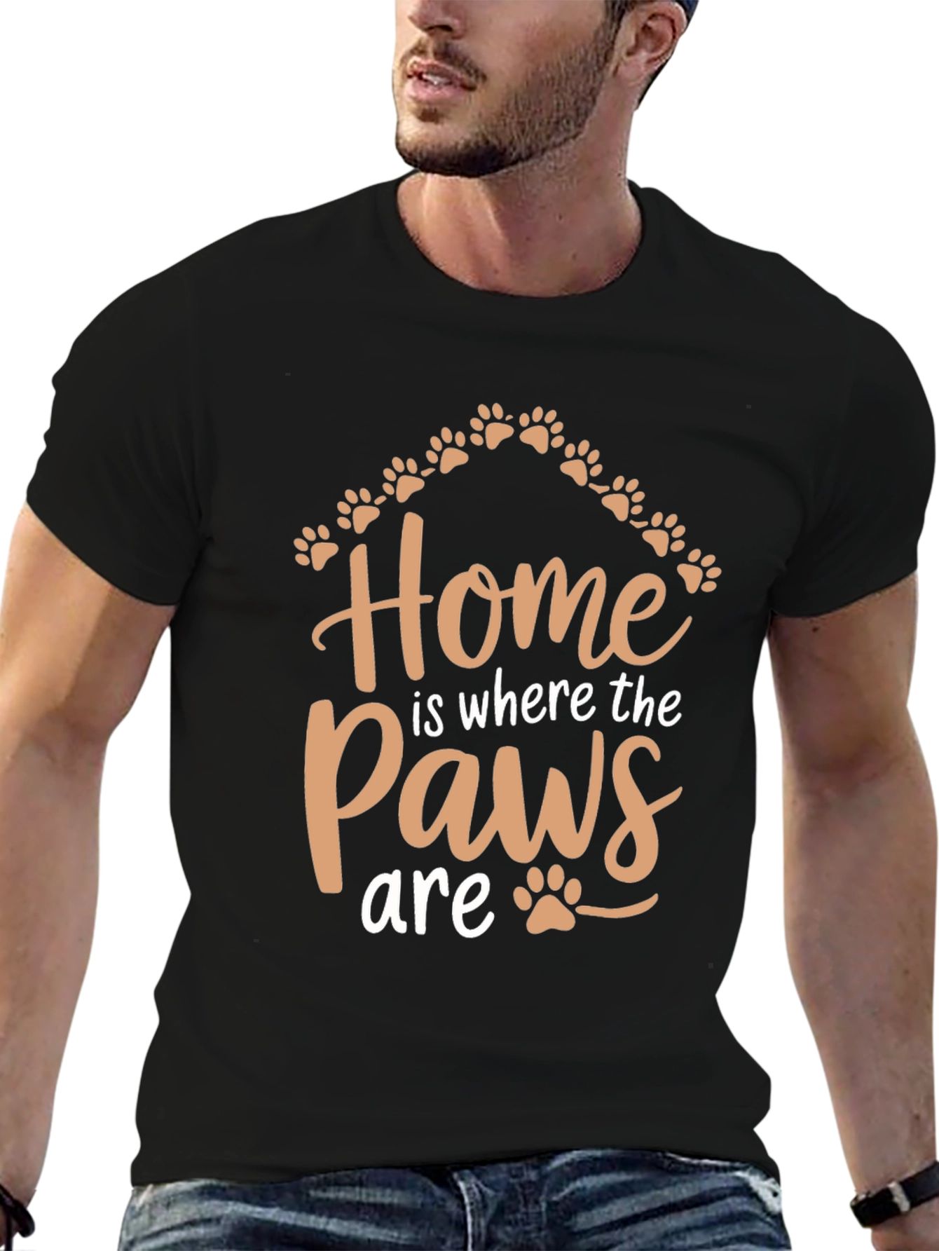Black Home is Where the Paws Are - Graphic Tee view 6