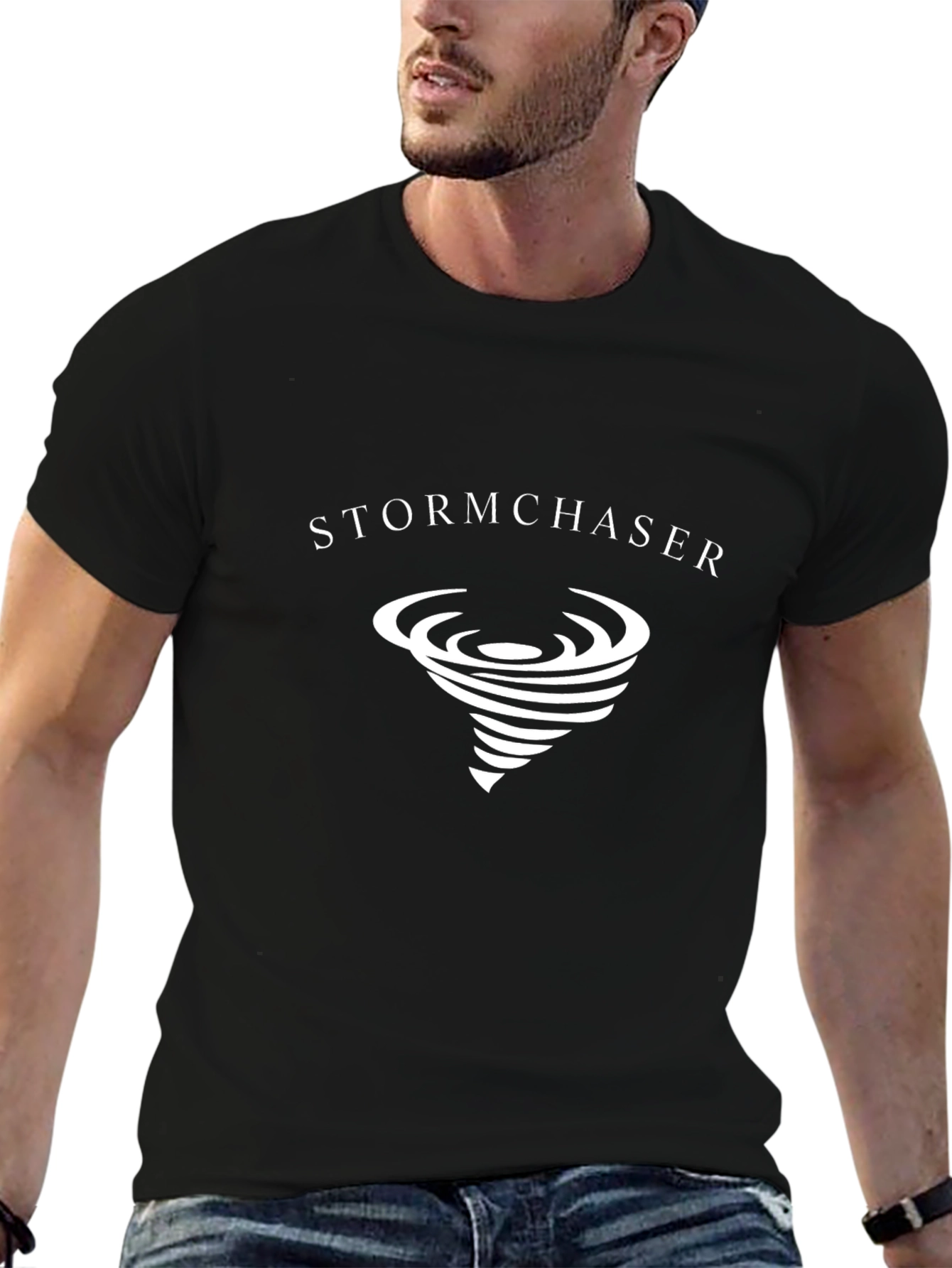 Black Stormchaser Graphic Tee - Tornado Design view 6