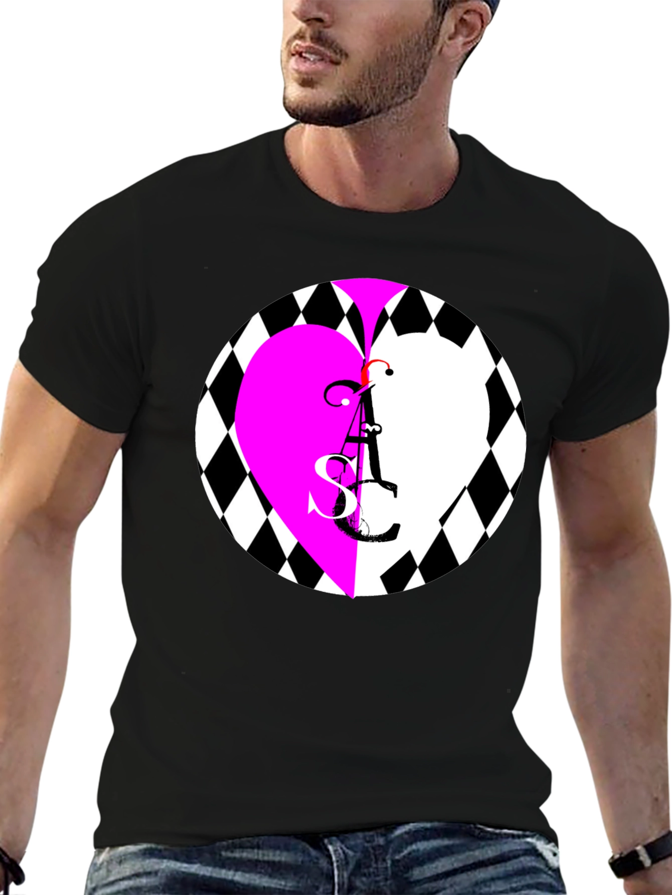 Black Heart ASC Graphic Black T-Shirt view 6