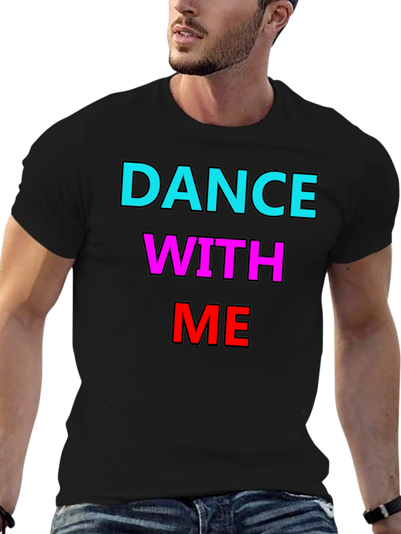 Black Dance With Me Graphic Tee - Bold Statement Shirt view 6