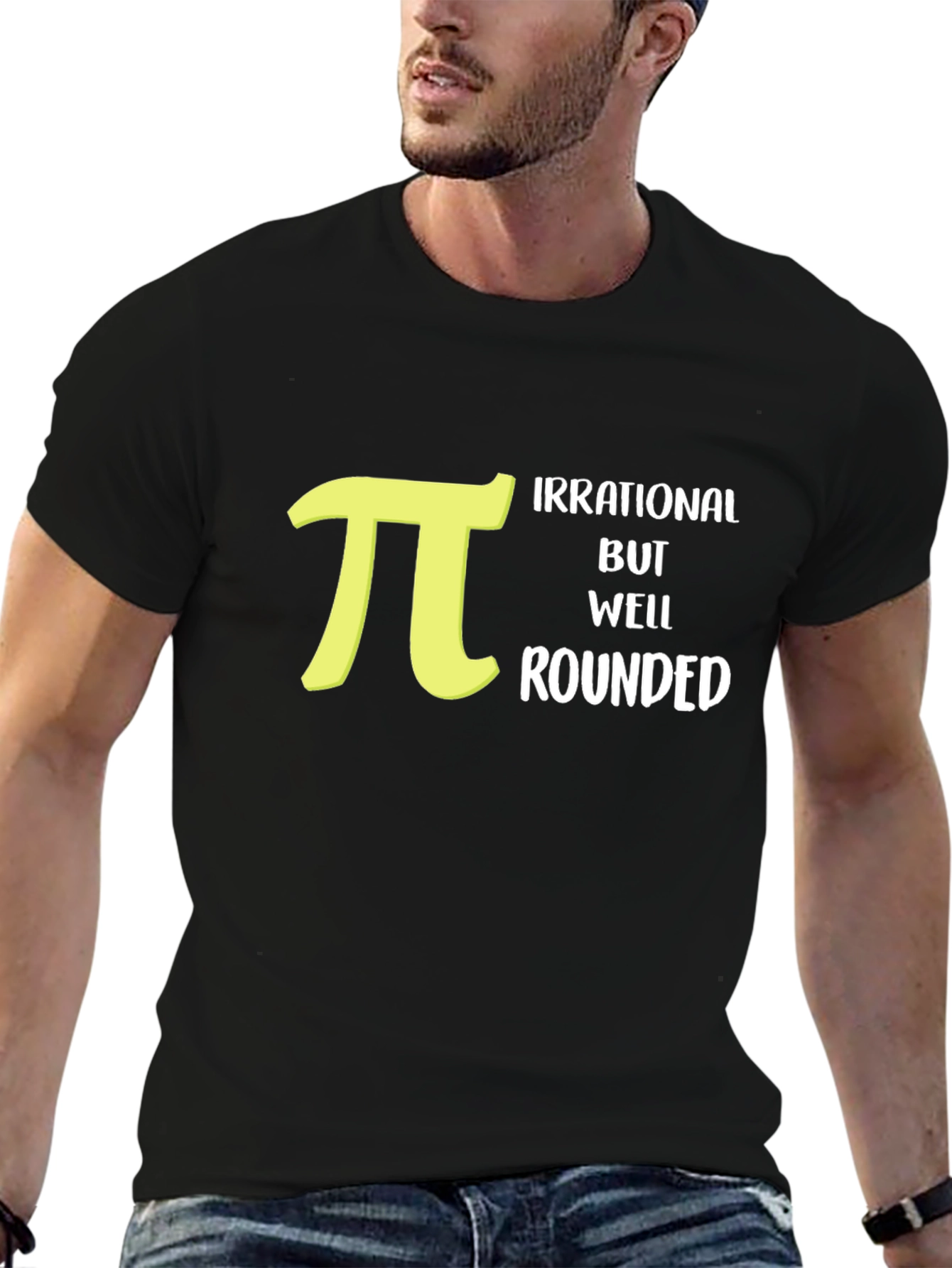 Black Irrational But Well Rounded Pi T-Shirt - Math Humor view 6