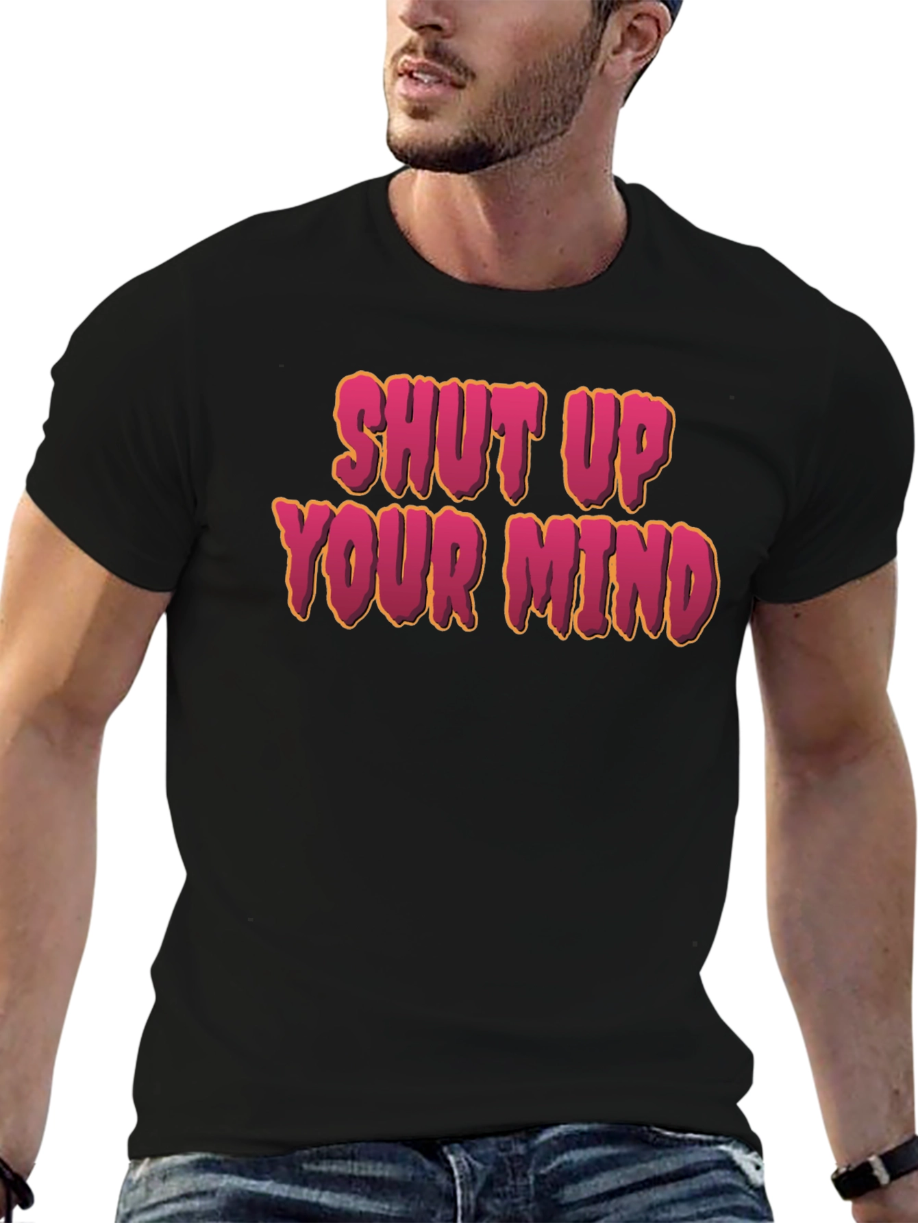 Black Shut Up Your Mind Graphic Tee - Unisex view 6