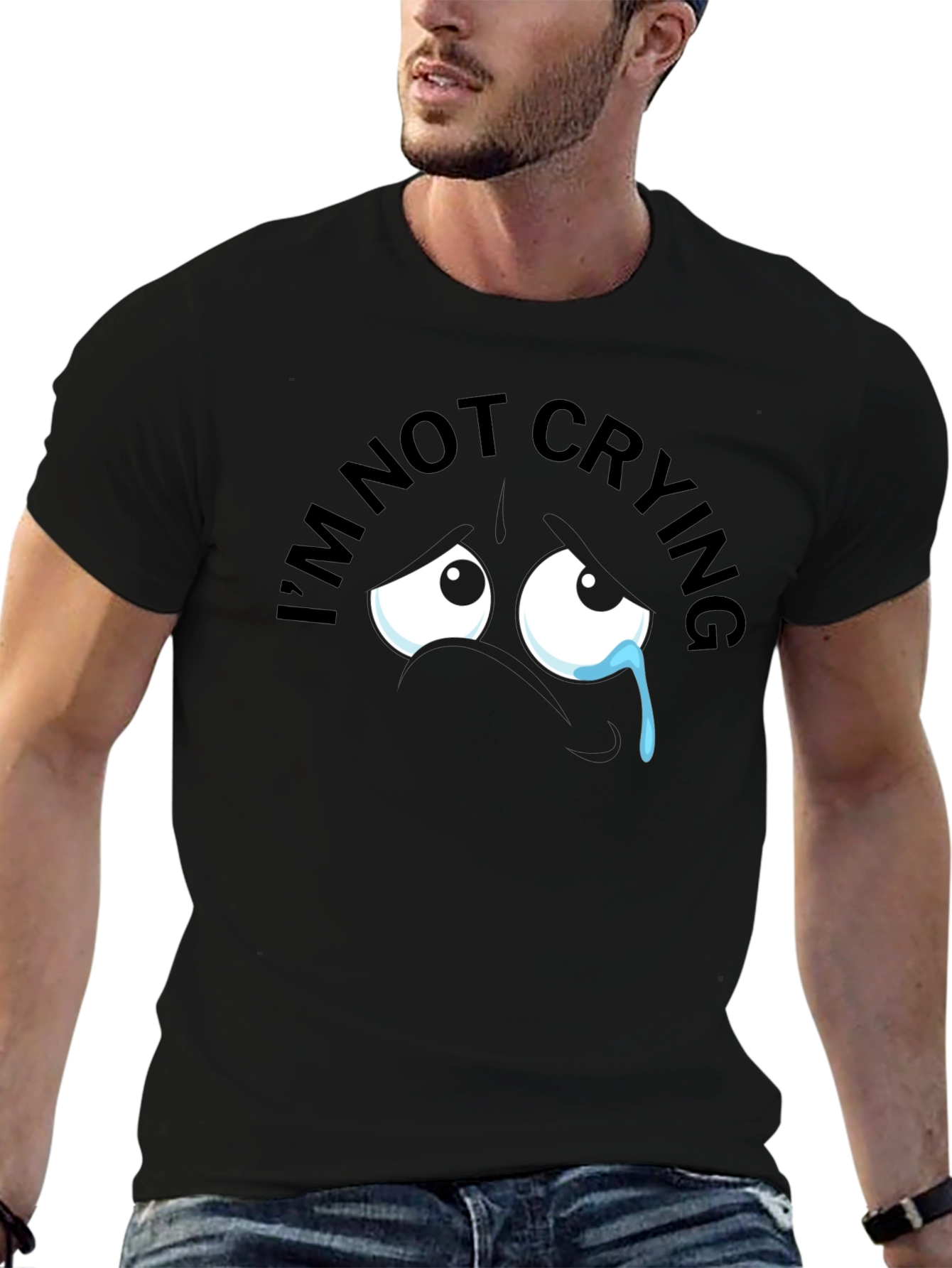 Black I'm Not Crying T-Shirt view 6