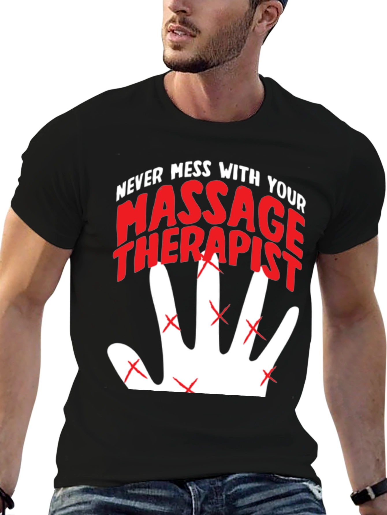 Black Never Mess With Your Massage Therapist T-Shirt view 6