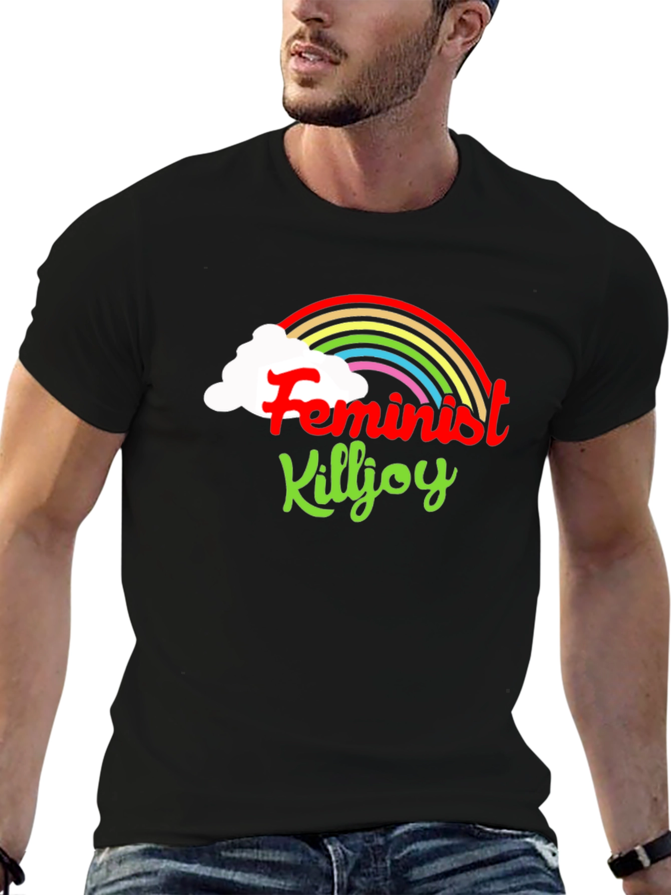 Black Feminist Killjoy Graphic Tee - Rainbow Design view 6