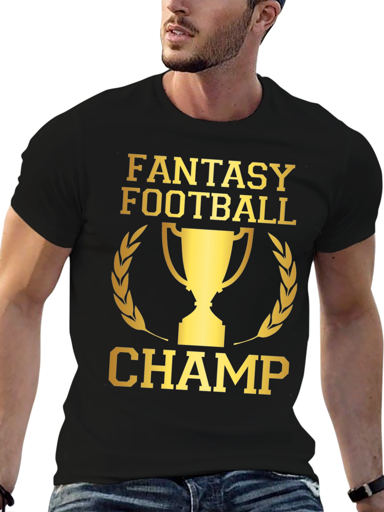 Black Fantasy Football Champ T-Shirt view 6