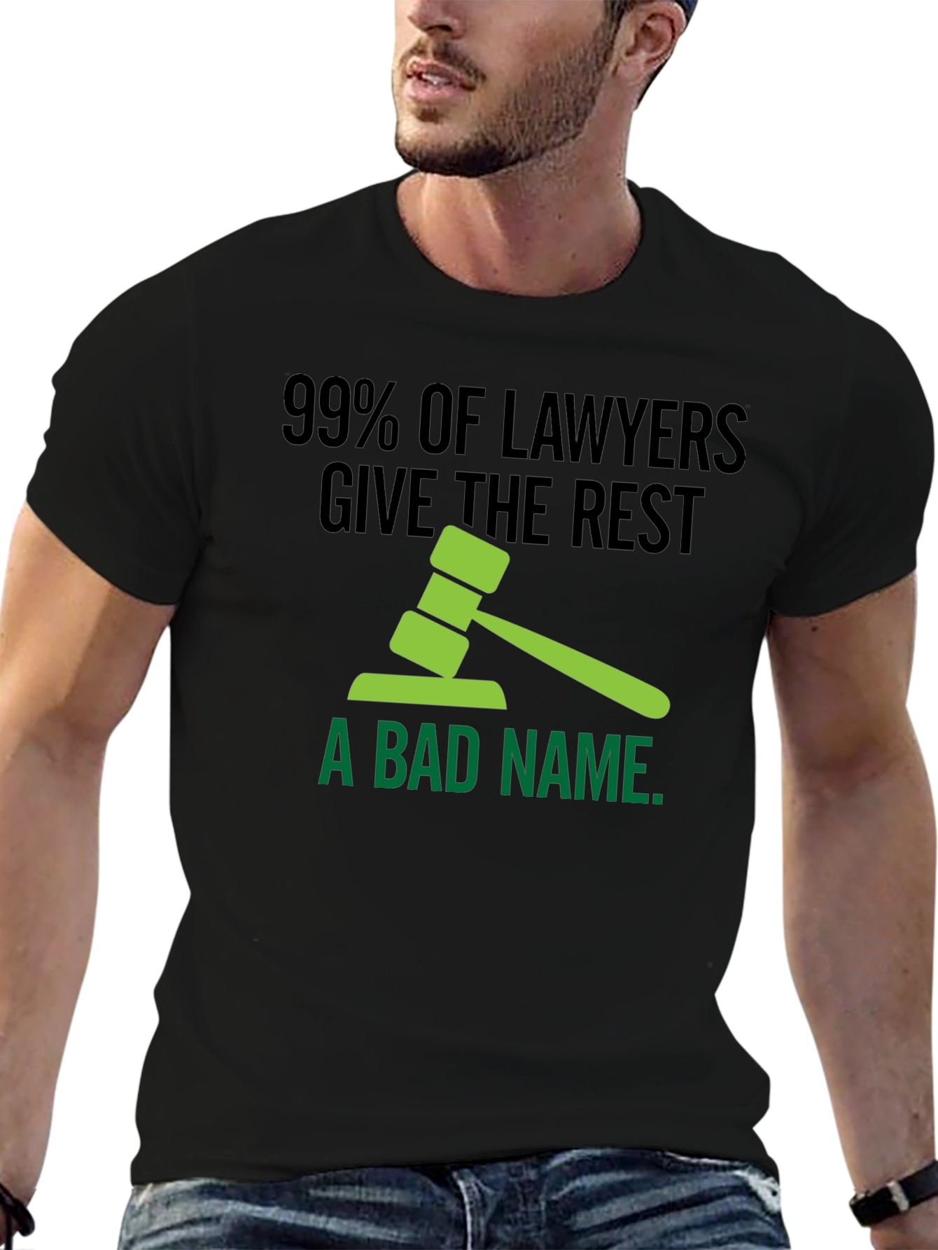 Black Lawyer Humor T-Shirt - 99% Give a Bad Name view 6