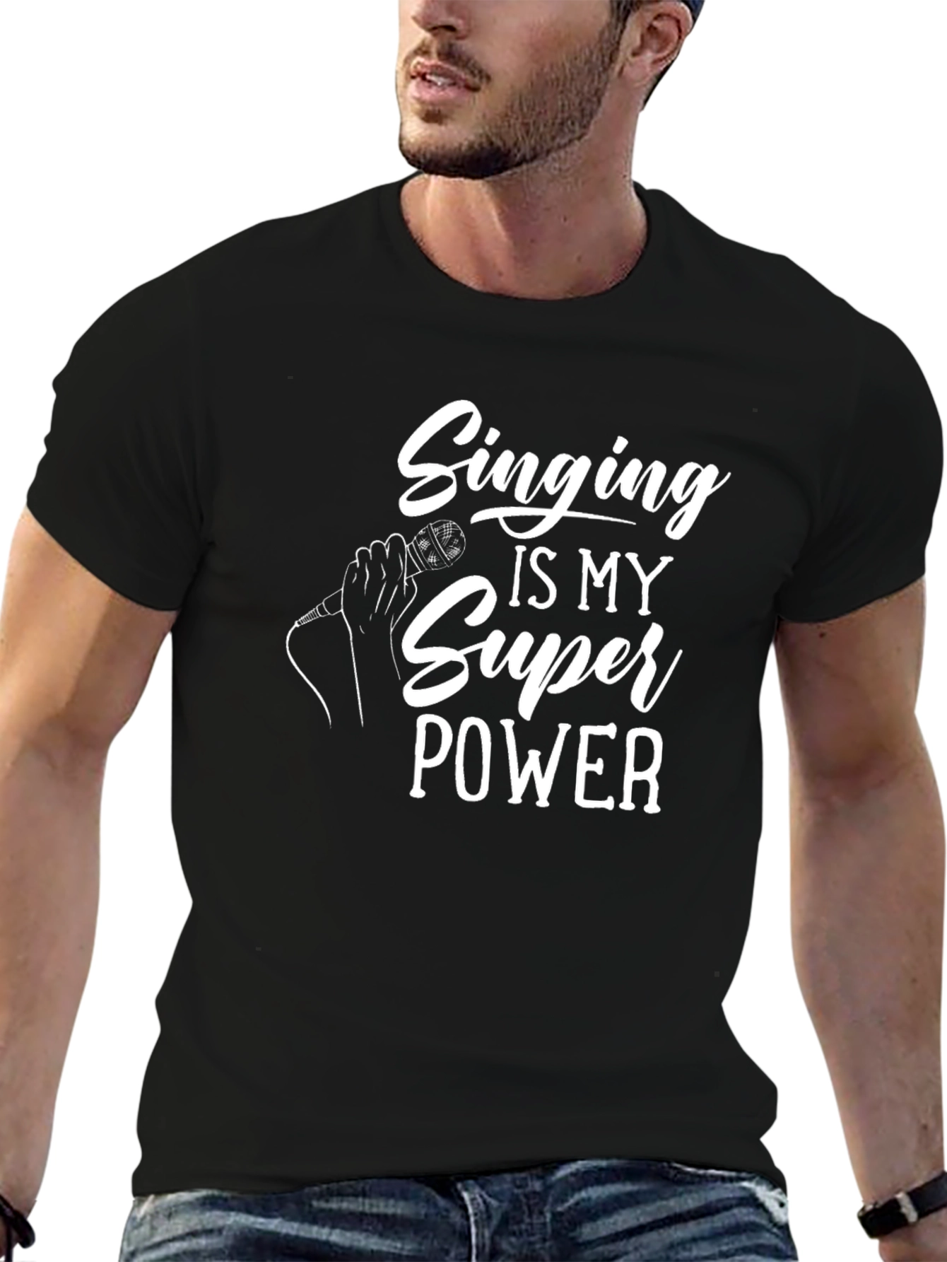 Black Singing is My Super Power Black Graphic Tee view 6
