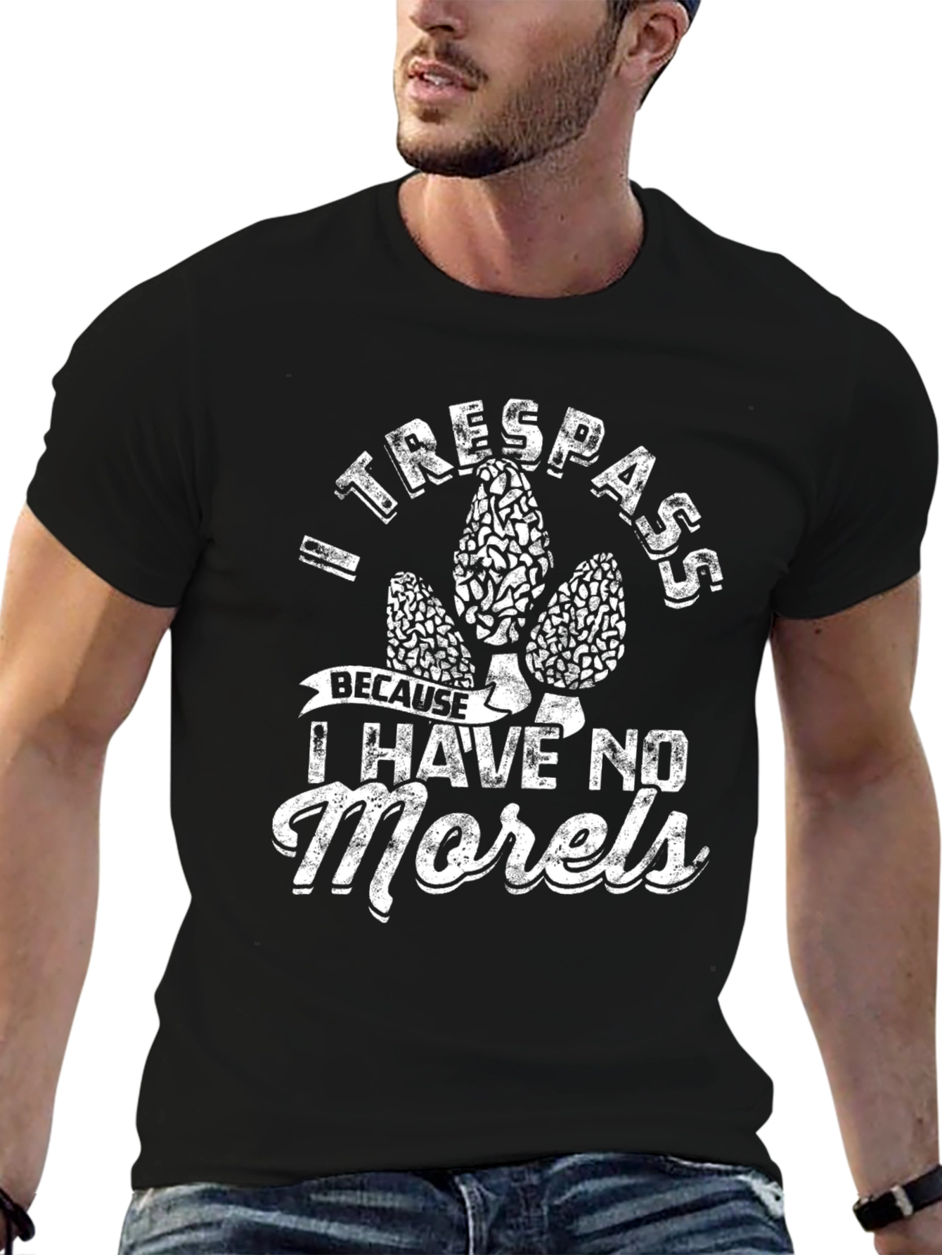 Black I Trespass for Morels T-Shirt view 6