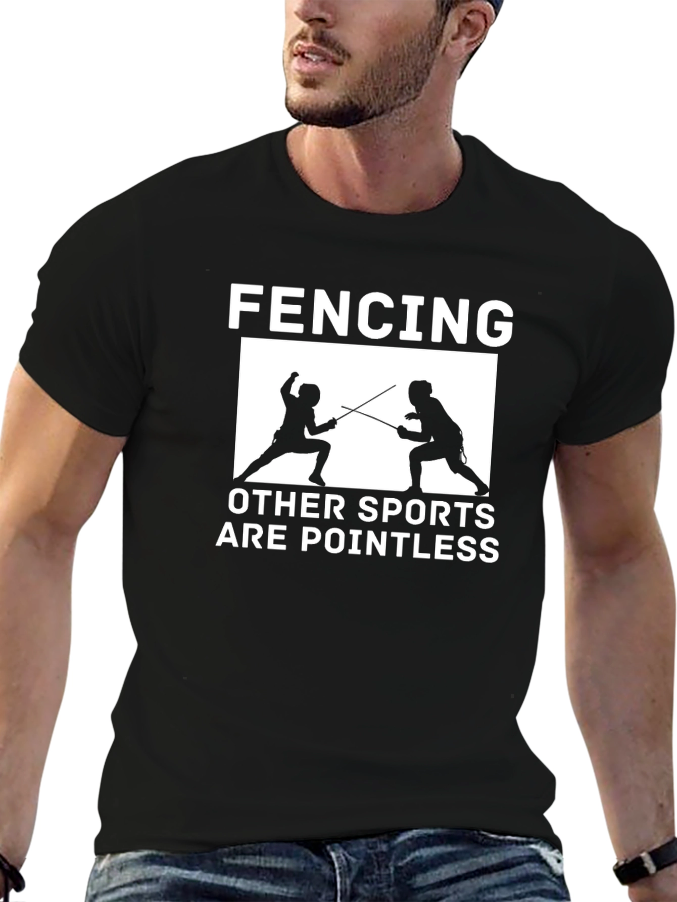 Black Fencing is Pointless T-Shirt view 6