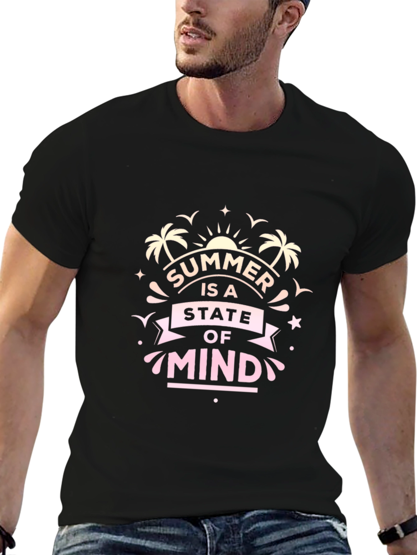 Black Summer State of Mind Black T-Shirt view 6