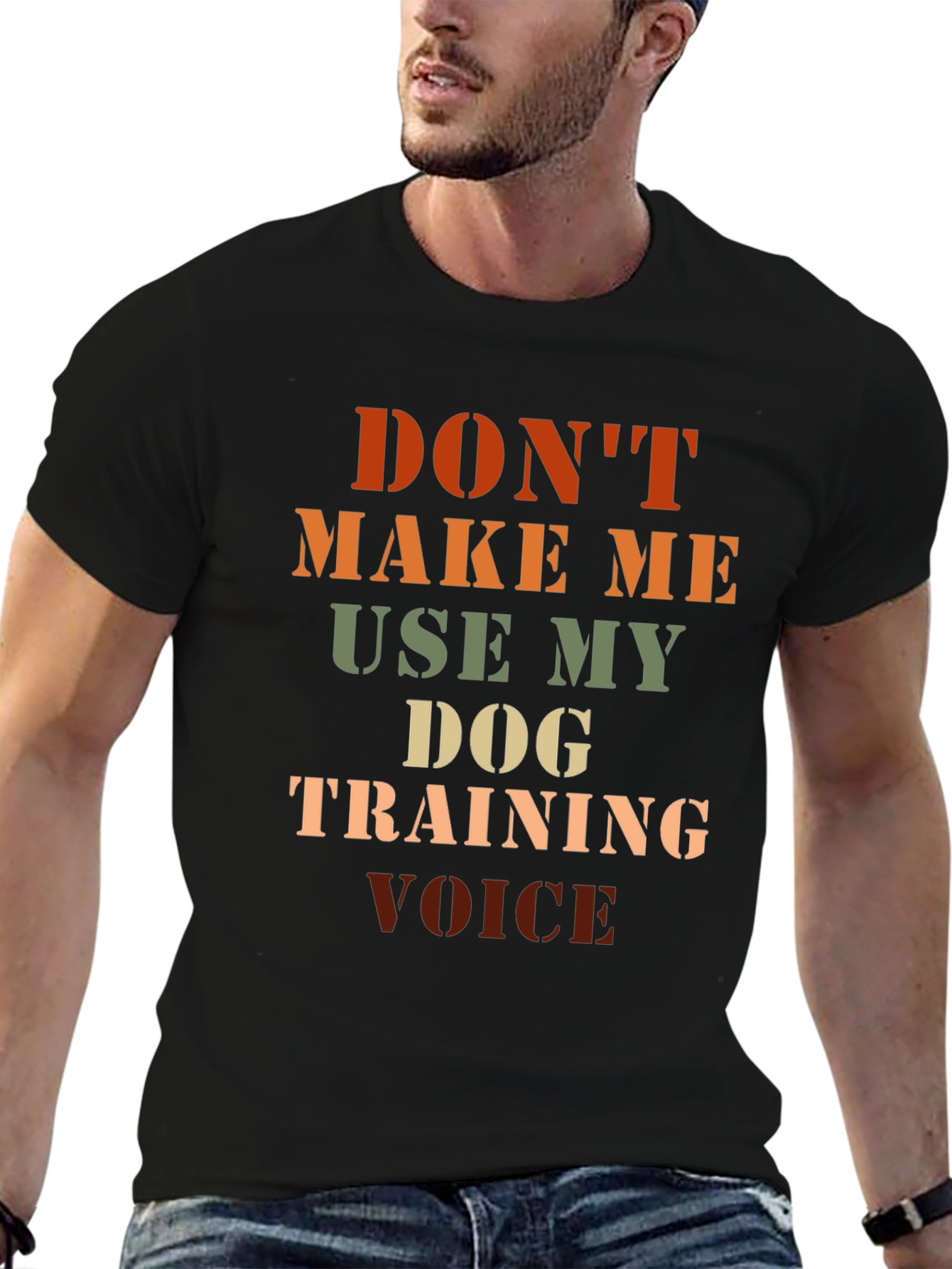 Black Dog Training Voice T-Shirt - Funny Dog Lover Tee view 6