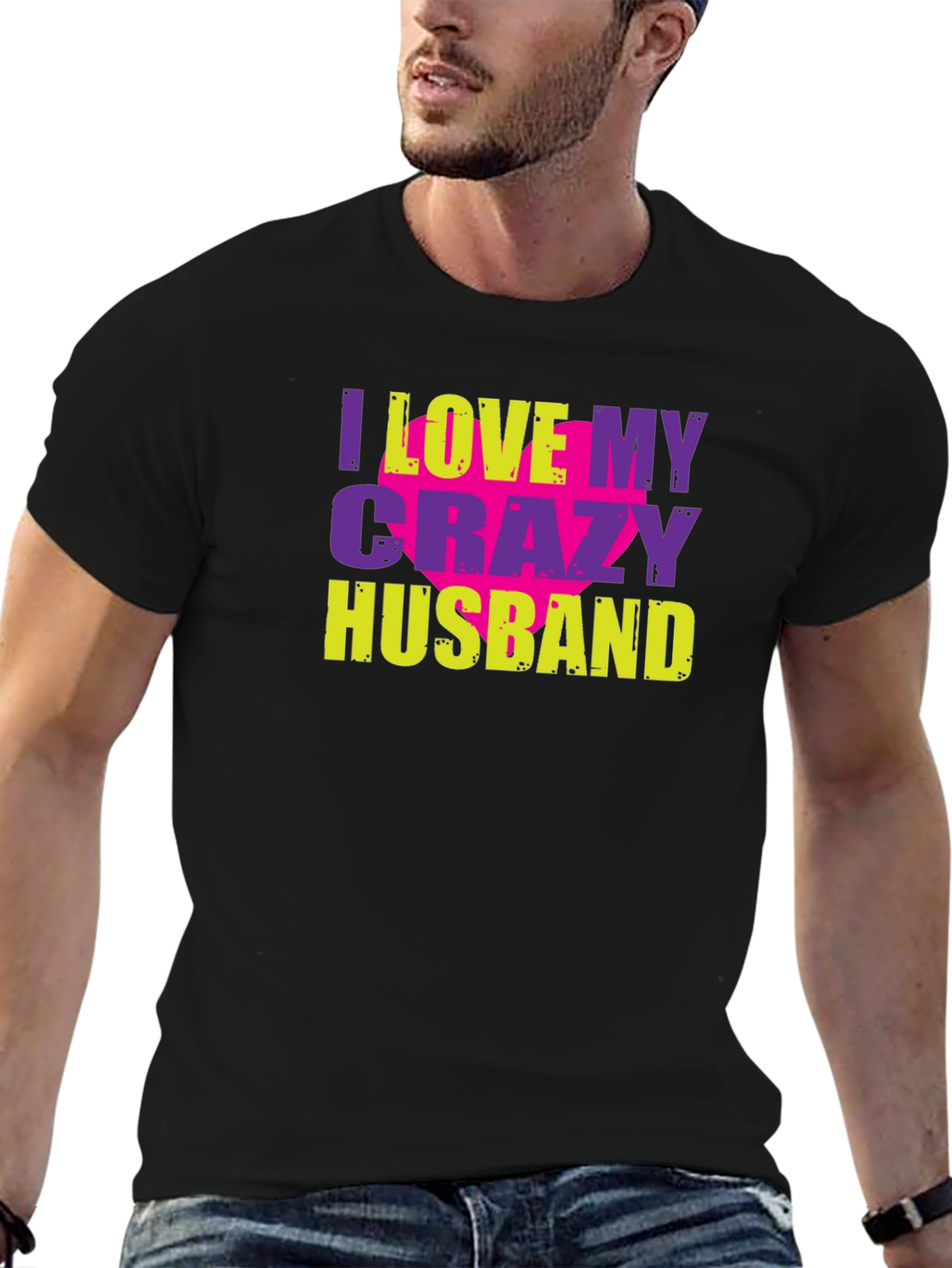 Black I Love My Crazy Husband Graphic Tee view 6