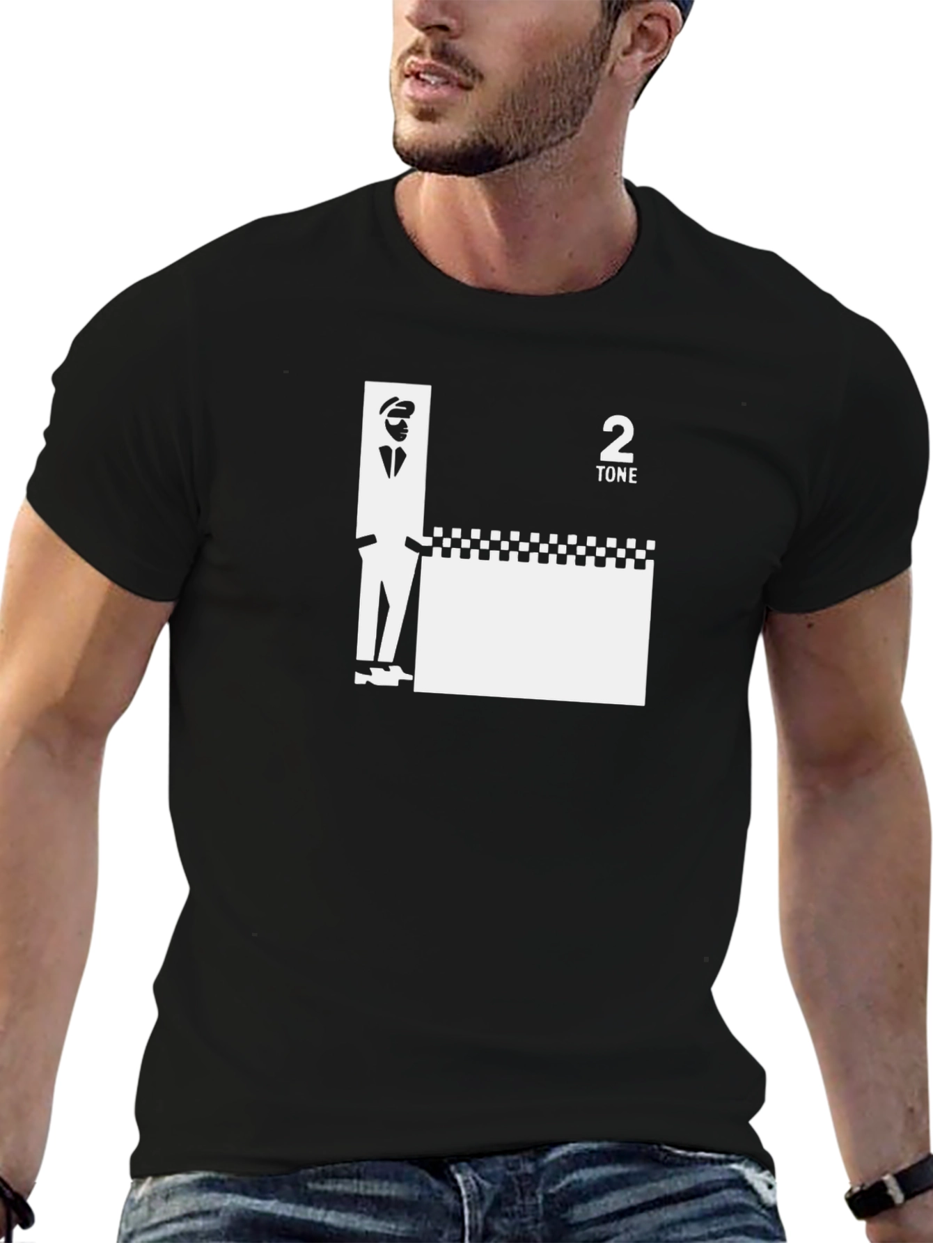 Black 2 Tone Ska Black T-Shirt view 6