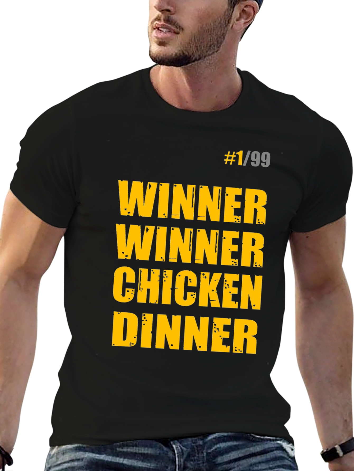 Black Winner Winner Chicken Dinner Black T-Shirt view 6