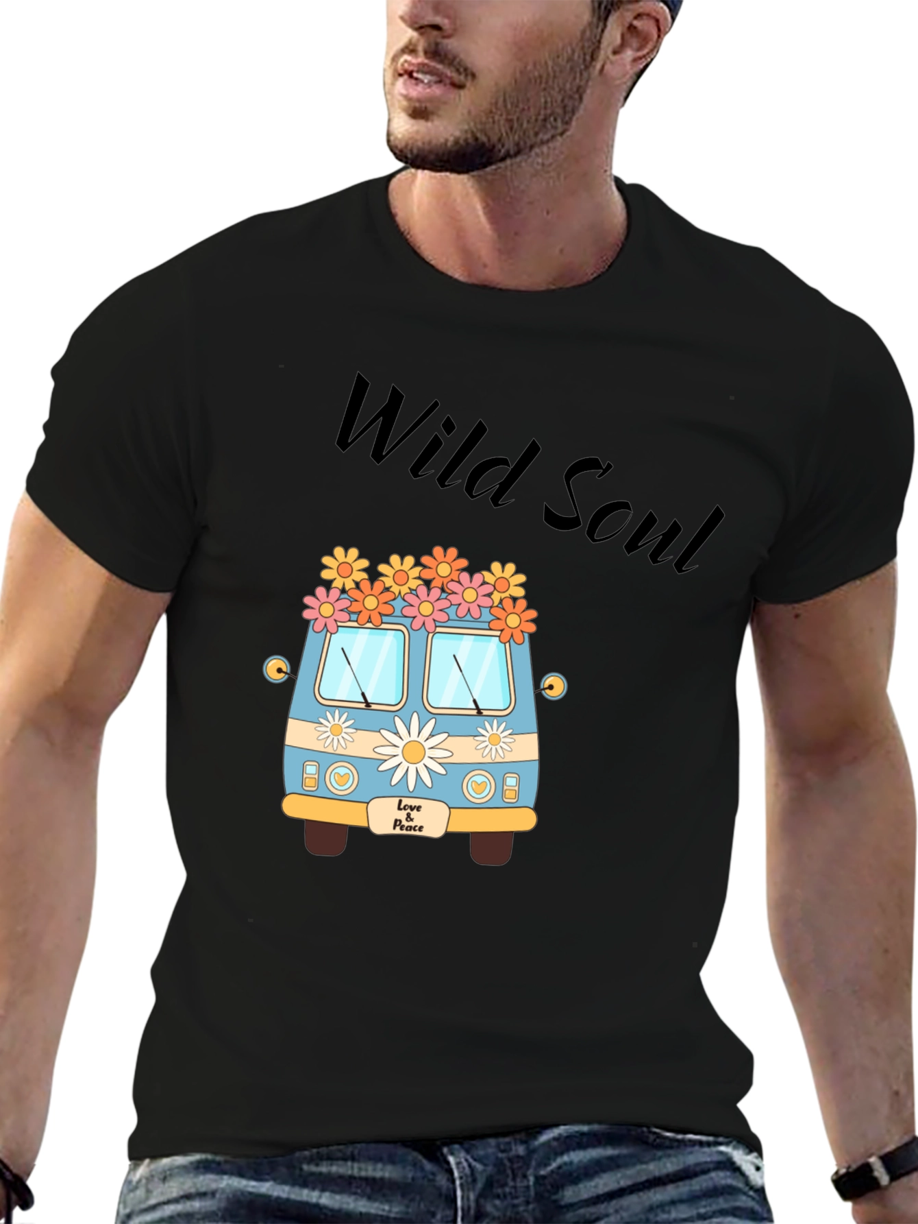 Black Wild Soul Hippie Van Graphic Tee view 6