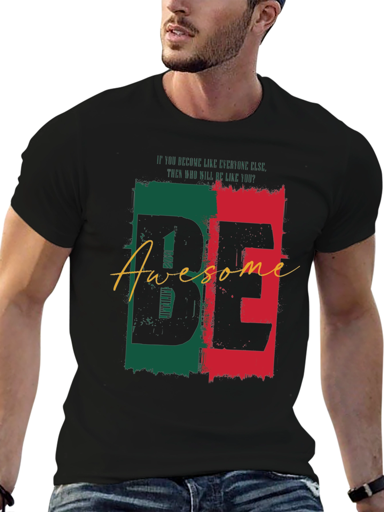 Be Awesome Black Graphic Tee - 6