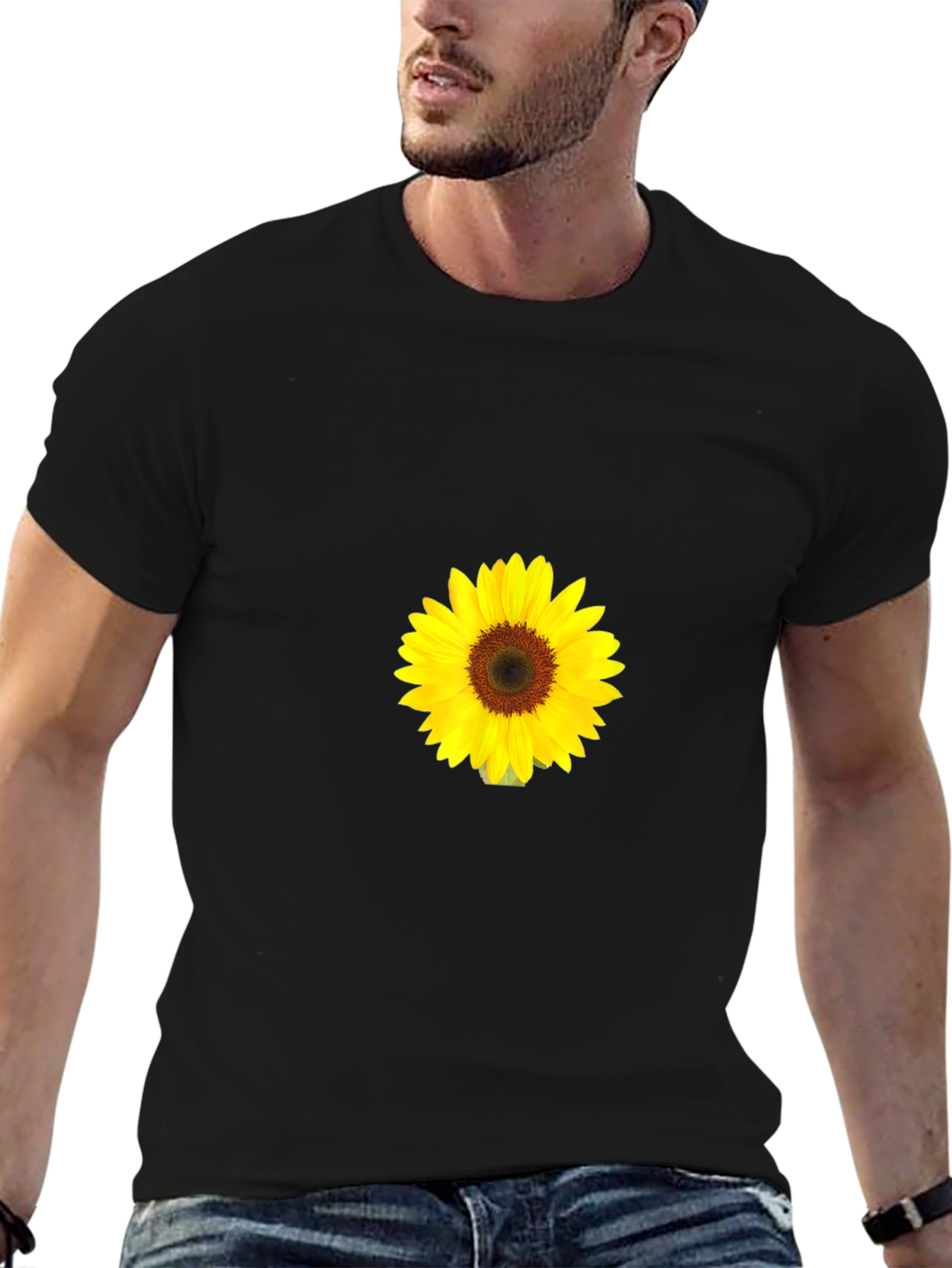 Black Sunflower Graphic Black T-Shirt view 6