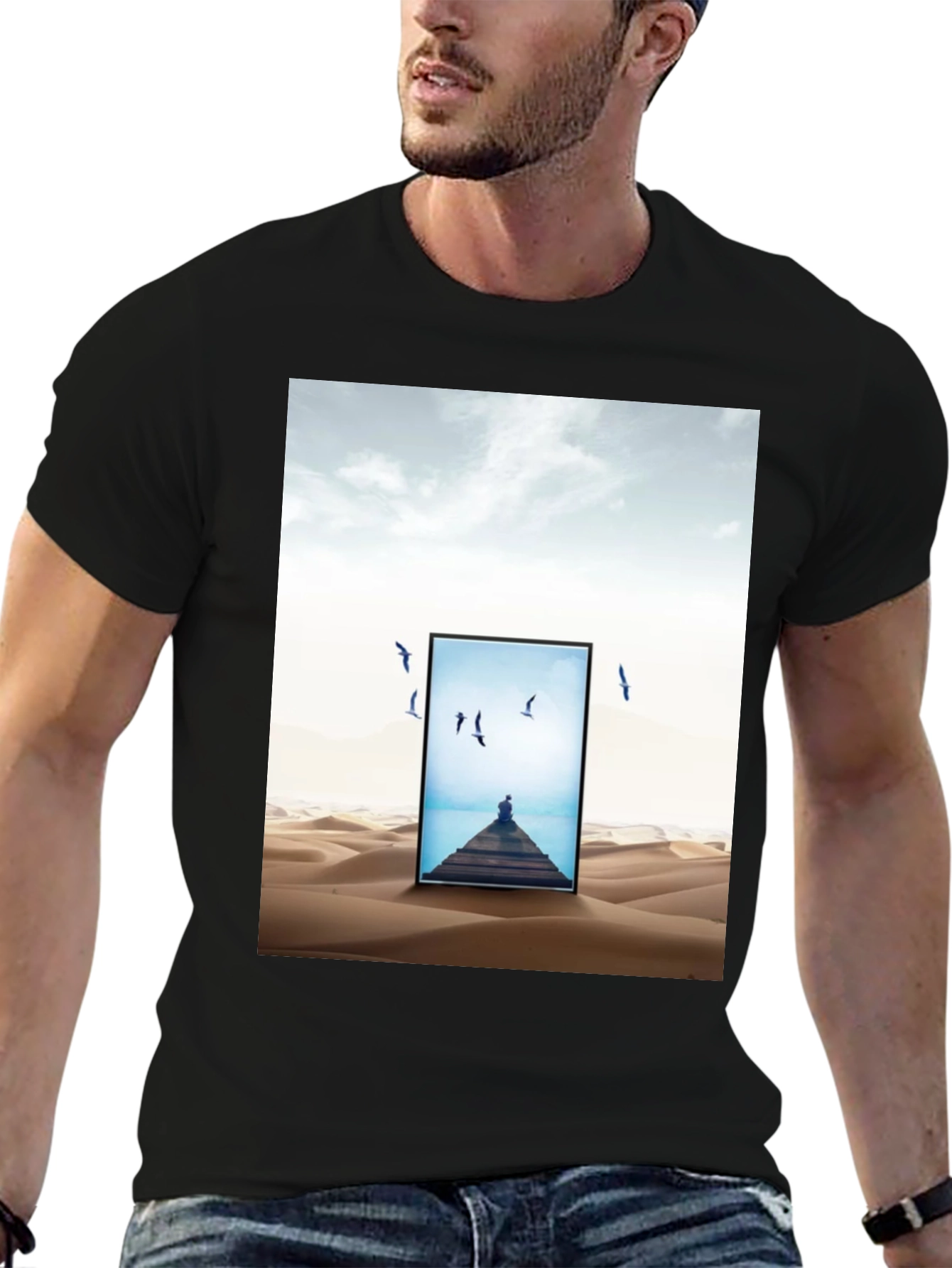 Black Desert Dreamscape Graphic Tee - Black Cotton Blend view 6