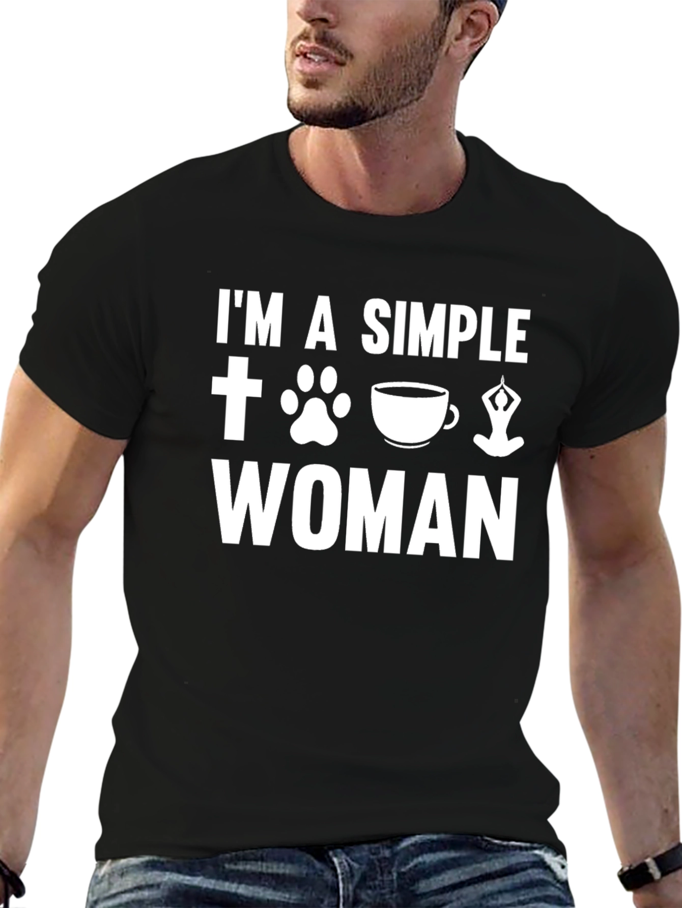 Black I'm A Simple Woman T-Shirt view 6