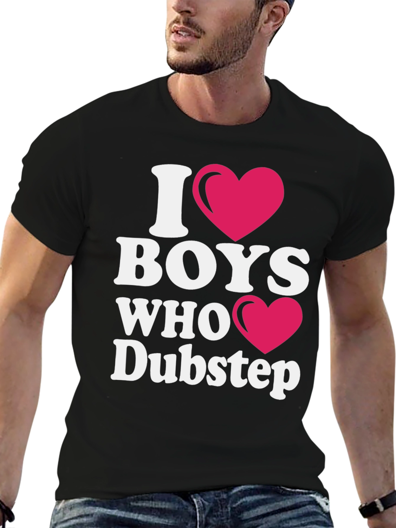 Black I Heart Boys Who Dubstep T-Shirt view 6