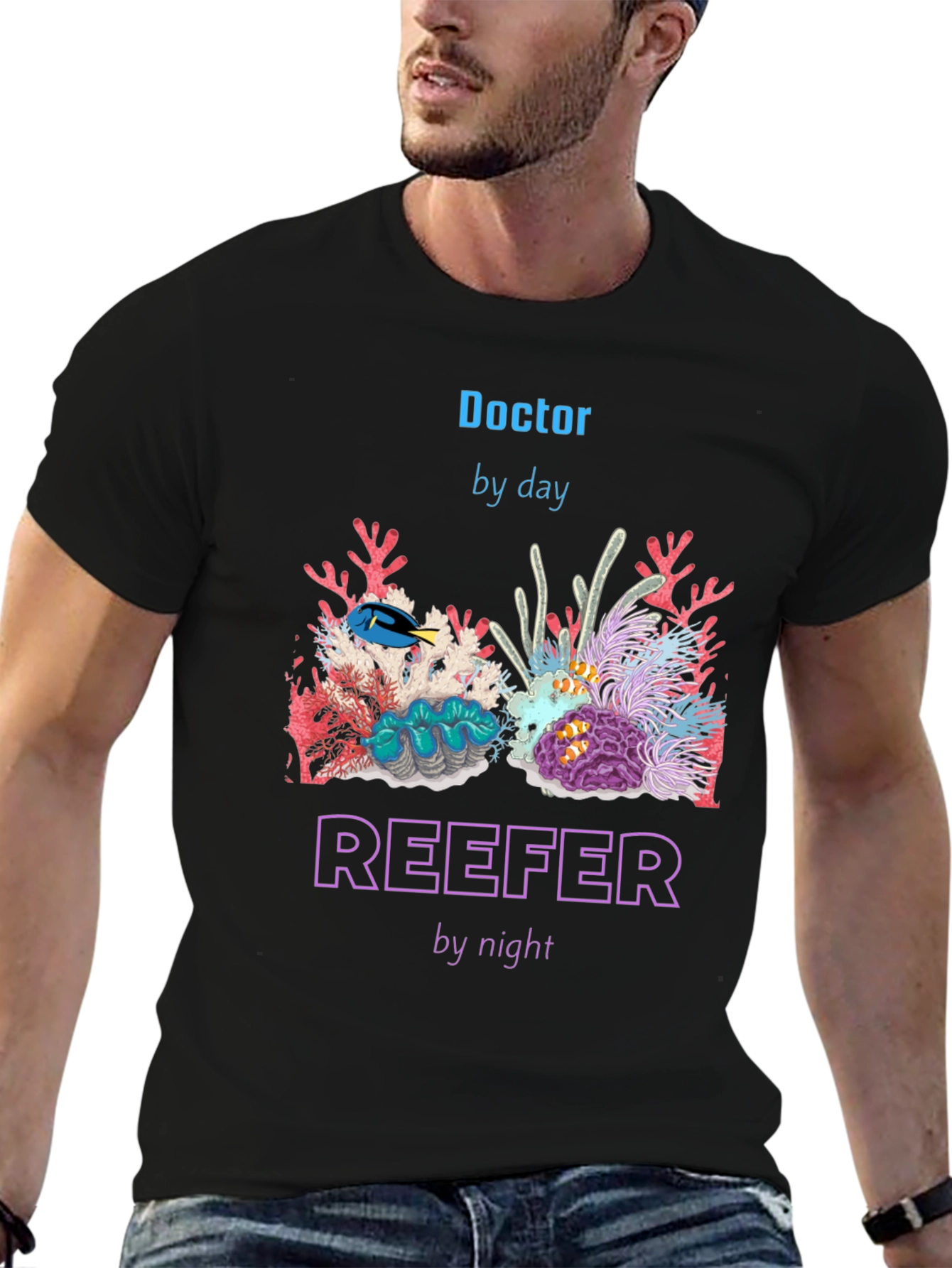 Black Doctor by Day, Reefer by Night T-Shirt view 6