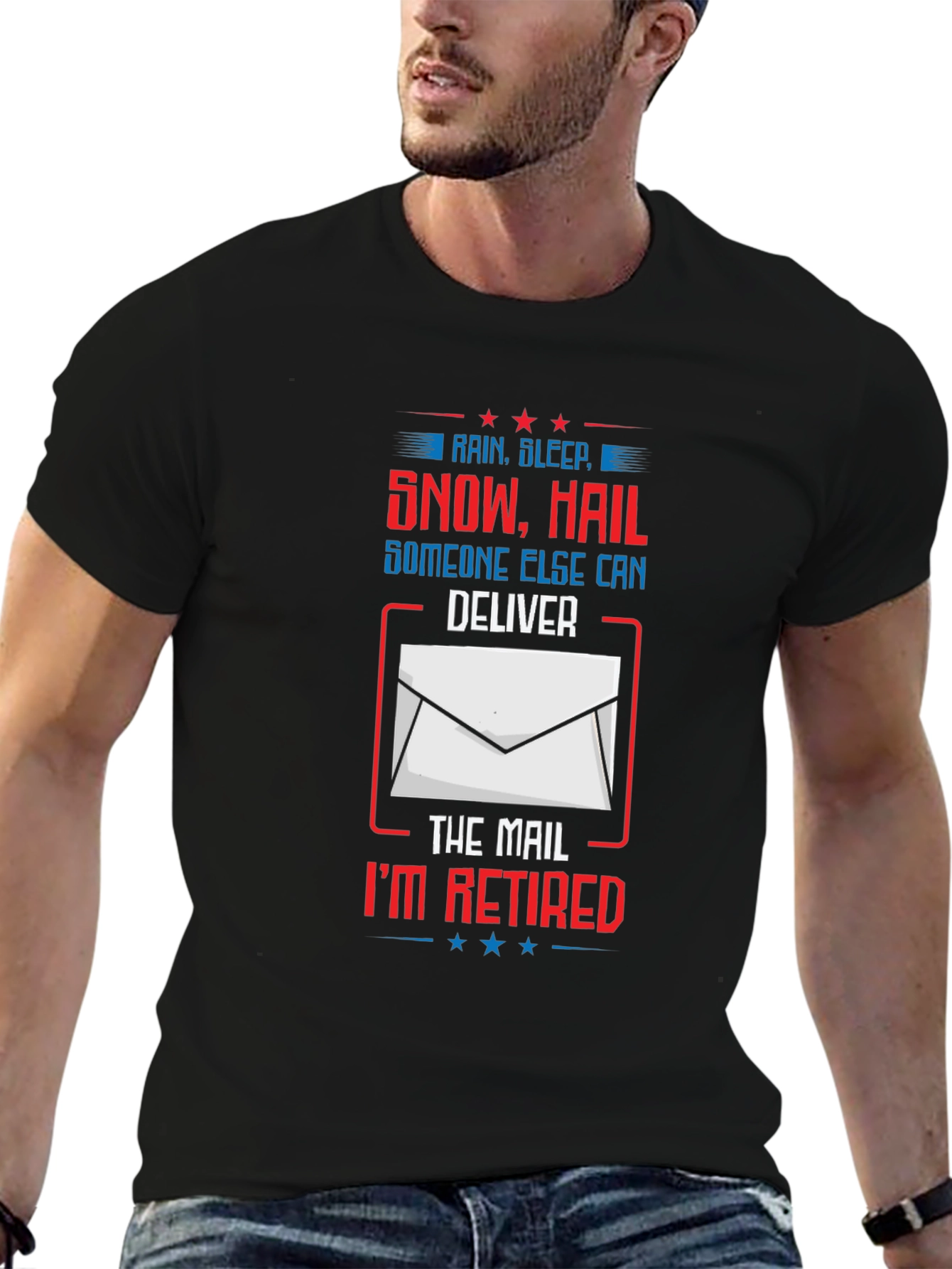 Black Retired Mail Carrier T-Shirt Funny Postal Worker Tee view 6