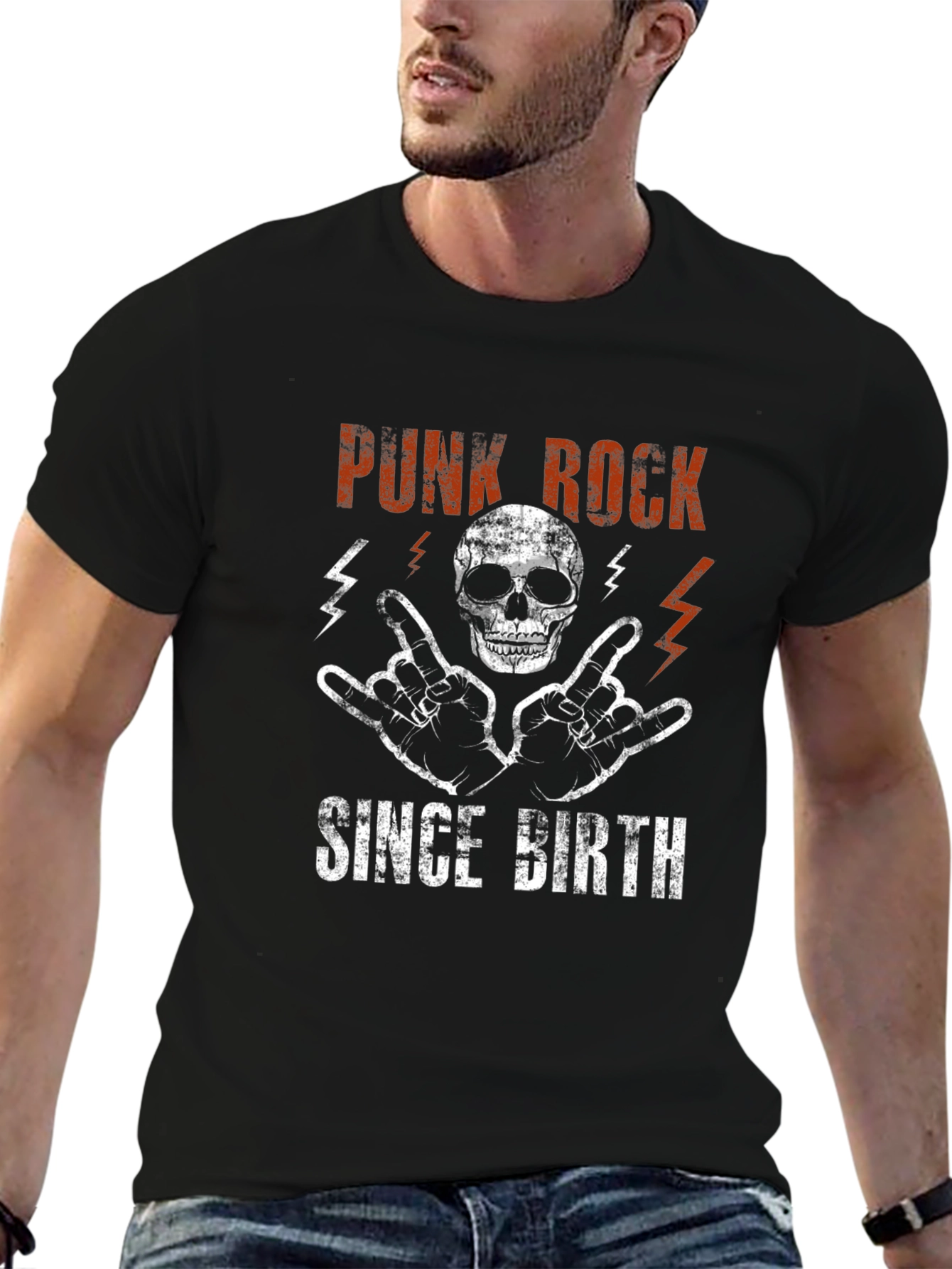 Black Punk Rock Since Birth Black T-Shirt view 6