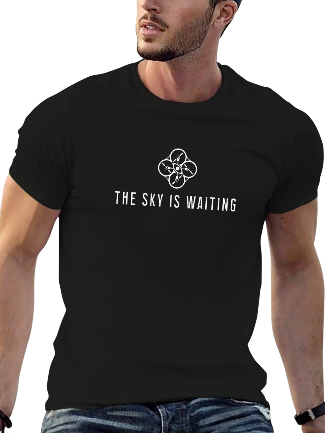 The Sky Is Waiting Drone T-Shirt - Black - 6