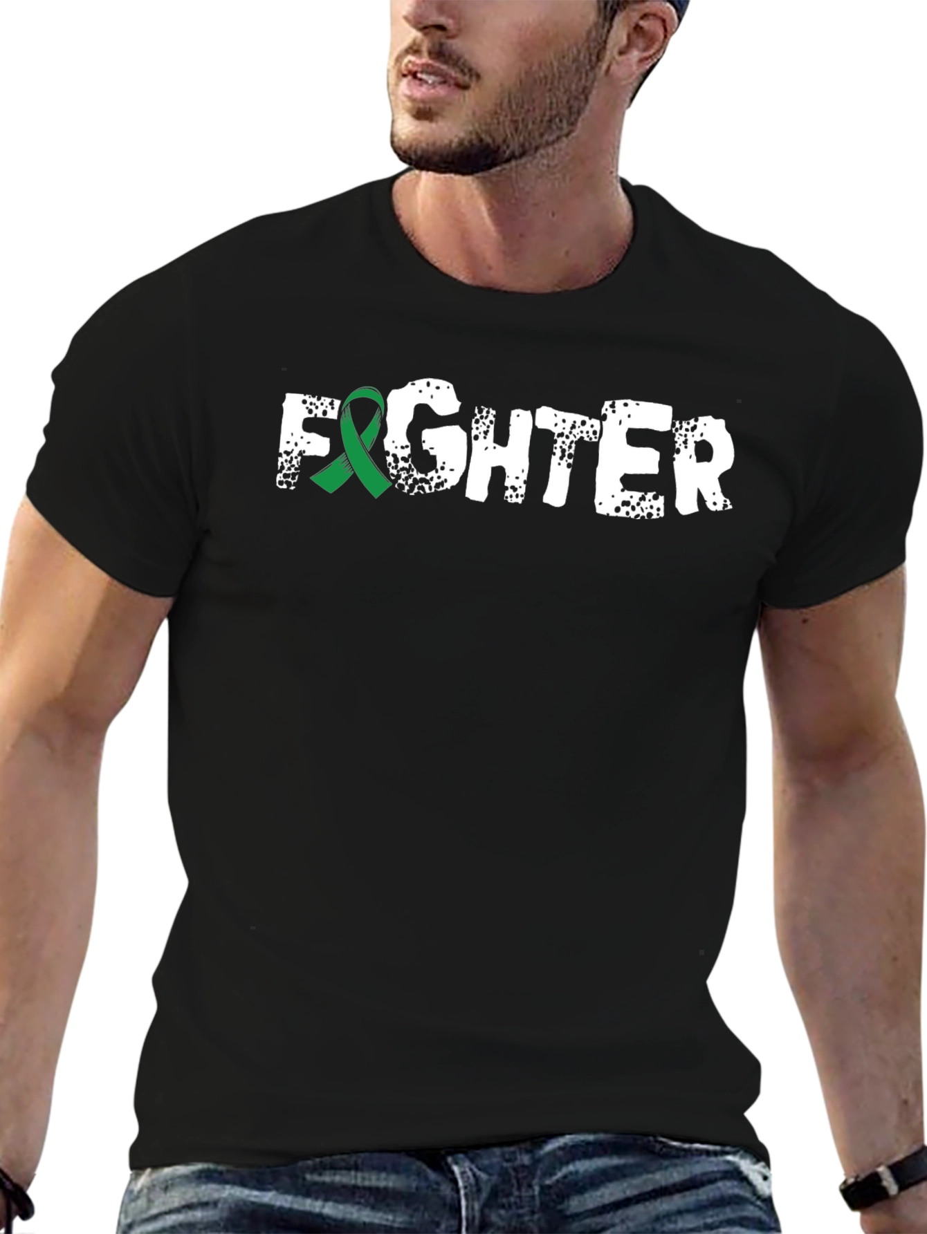 Black Fighter Ribbon Graphic T-Shirt view 6