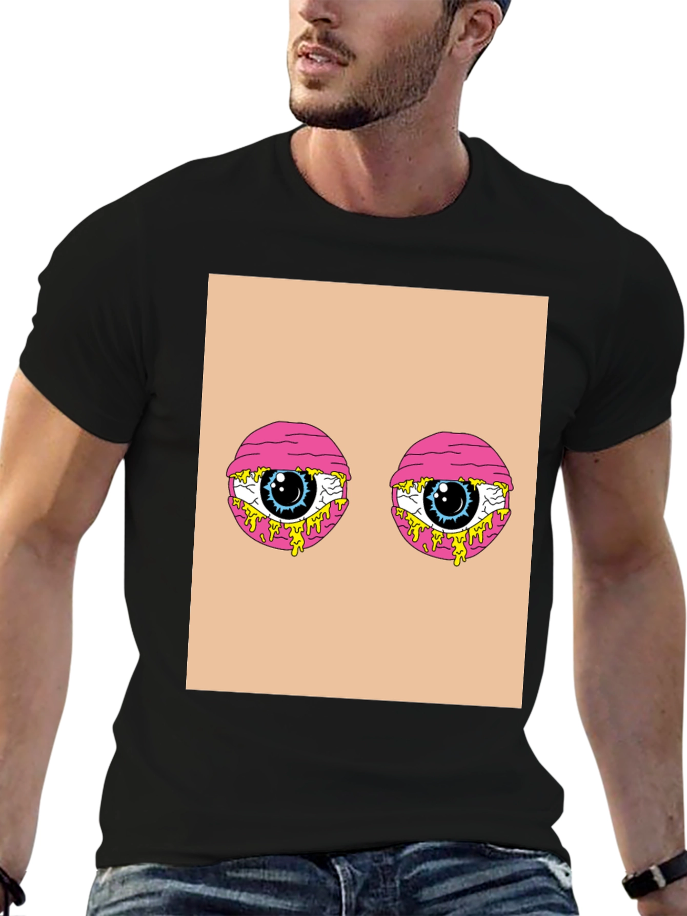 Black Eye See You Graphic Tee - Black Cotton Blend view 6
