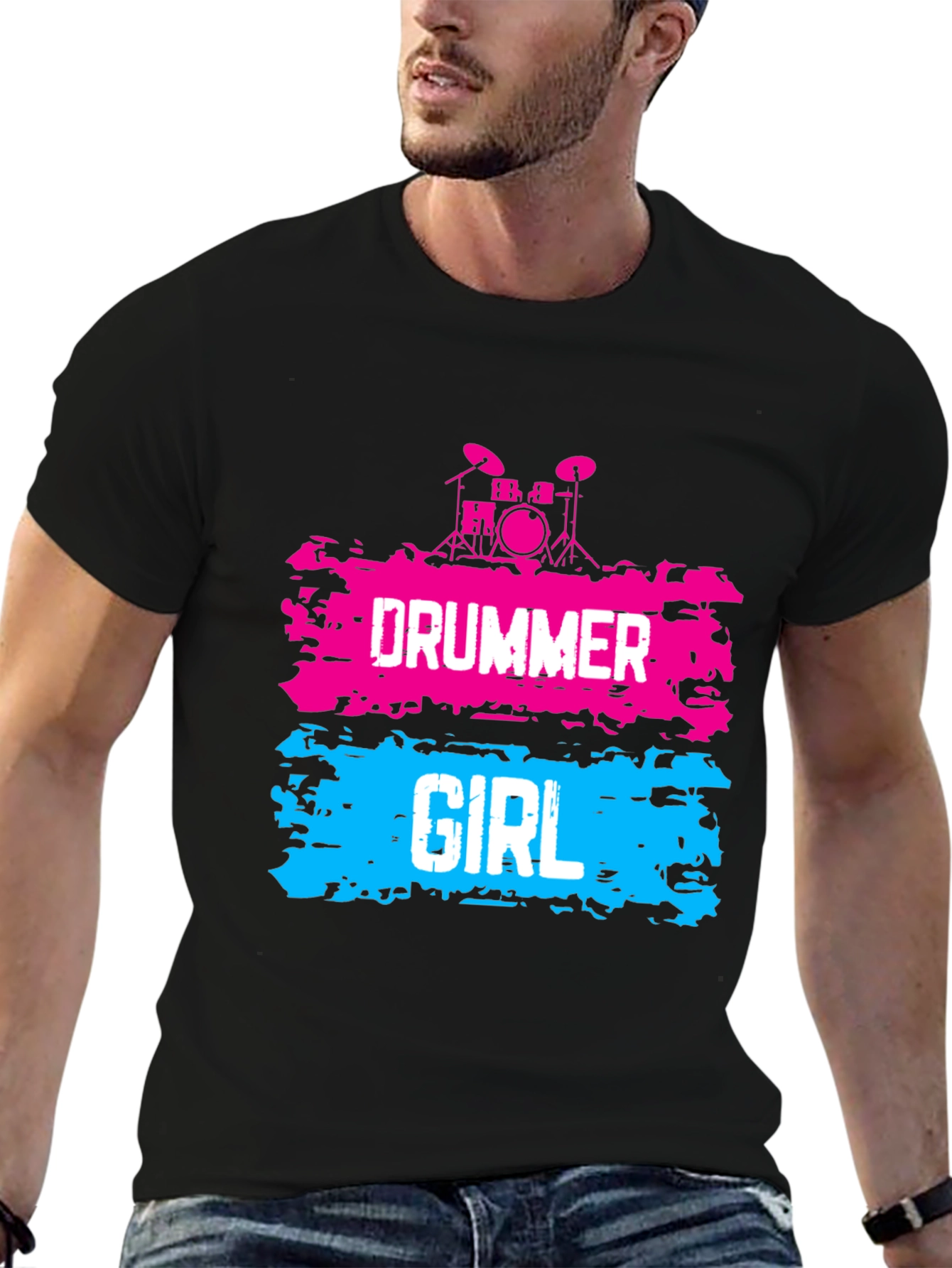 Drummer Girl Graphic Tee - Rock and Roll Style - 6