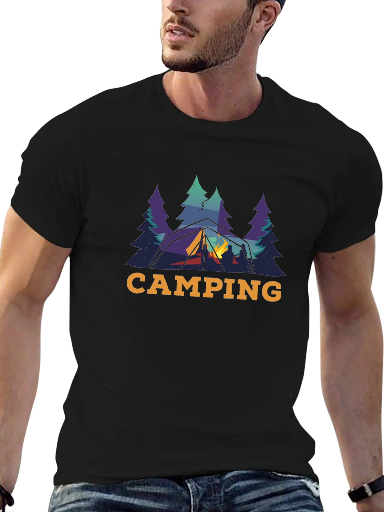 Black Camping Adventure T-Shirt view 6